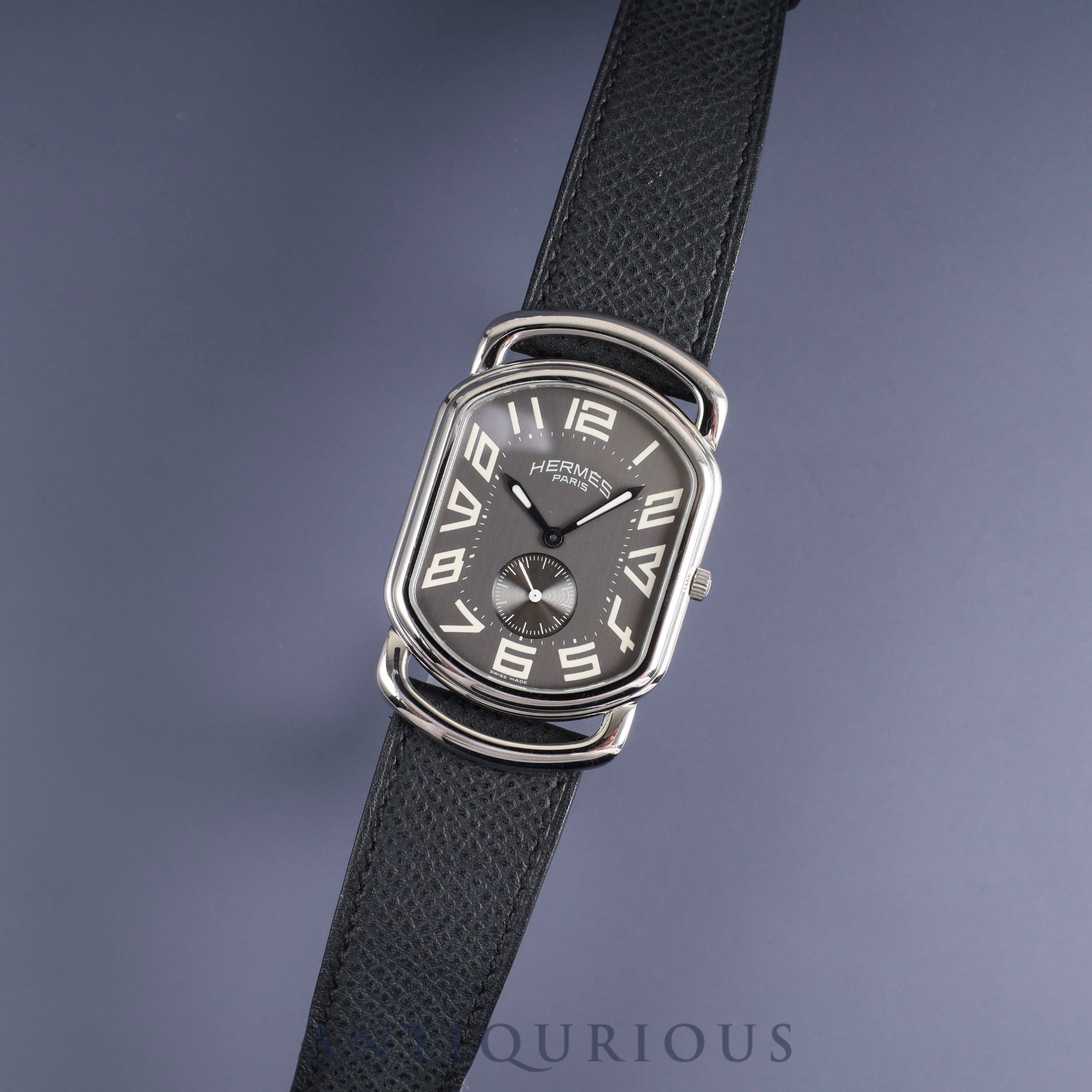 エルメス ラリー RA1.810 クォーツ Cal.980.163 SS 純正革ベルト(□J刻印:2006年) 純正尾錠(SS) グレー文字盤 冊子 オーバーホール済み