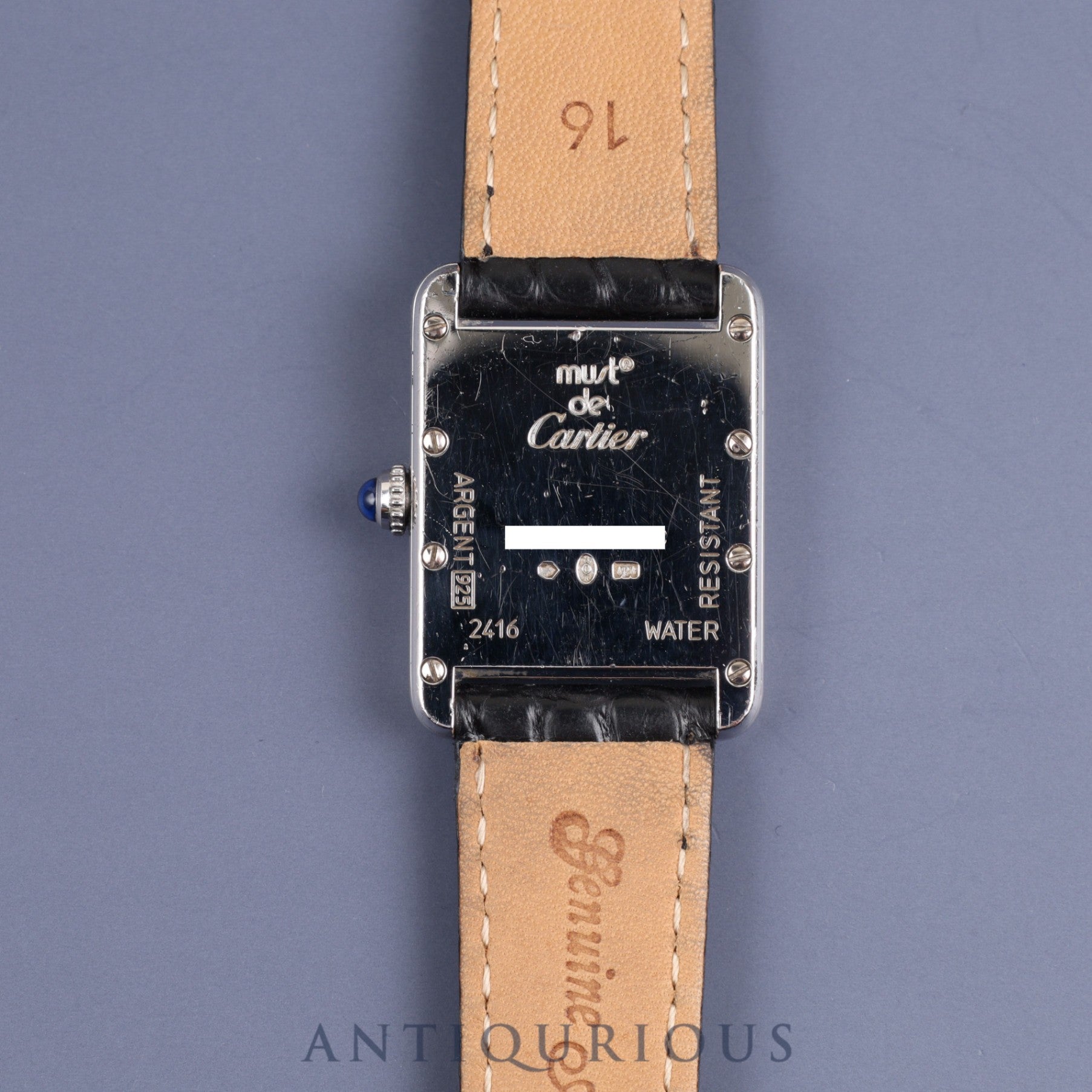 カルティエ マストタンク MM W1014054 / 2416 クォーツ Cal.057 SV925 革 純正Dバックル(SS) 飛びローマン文字盤 オーバーホール済み