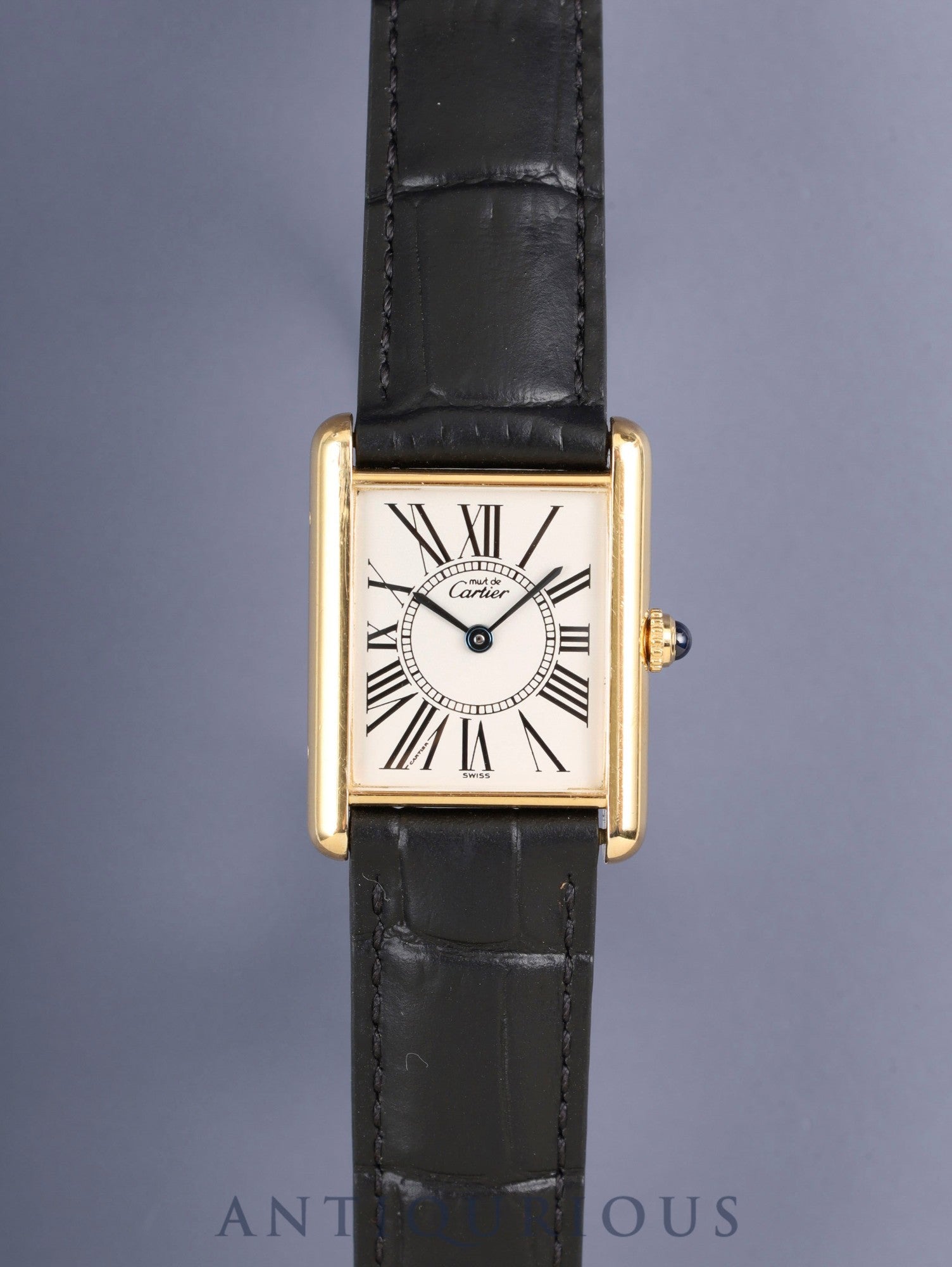 カルティエ マストタンク LM 590005 クォーツ Cal.90 SV925 革 純正Dバックル(GP)オパラン文字盤(SWISS表記)オーバーホール済み
