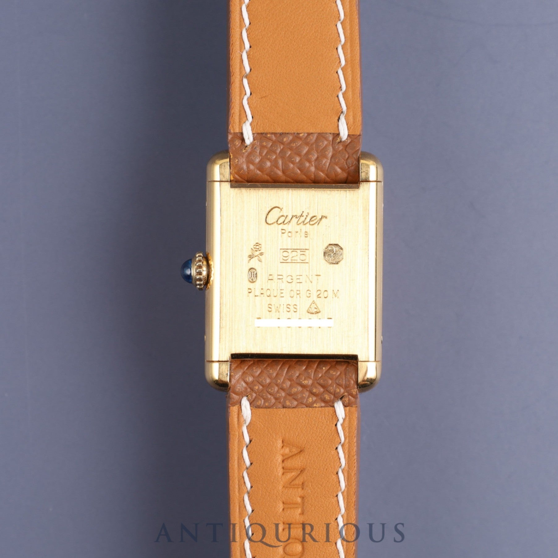 Cartier Must Tank SM 82974213 Manual winding Cal.78-1 SV925 Leather Ivory Roman dial Overhauled New finish
