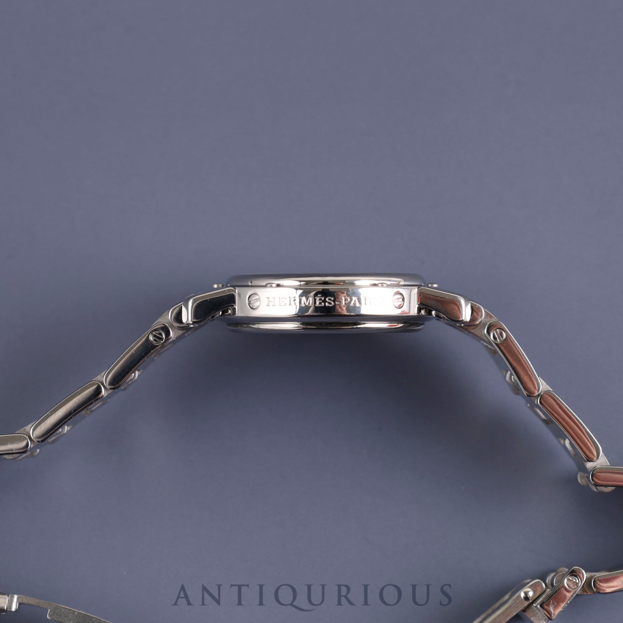 Hermes Clipper CL4.210 Quartz SS SS White Arabic Dial 24.0mm Box Warranty (2003) Overhauled