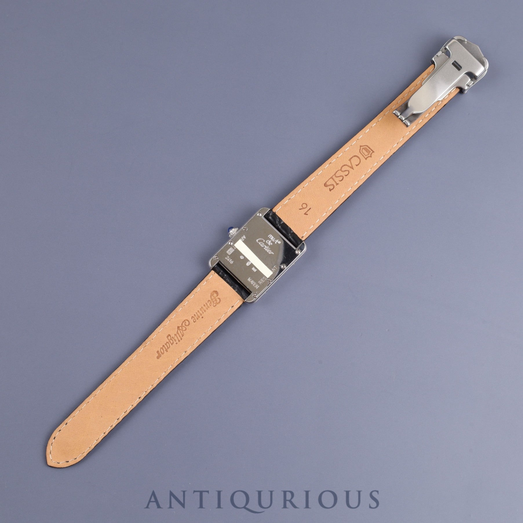 Cartier Must Tank MM W1014054 / 2416 Quartz Cal.057 SV925 Leather Genuine D-buckle Roman dial 1990-2004 Overhauled