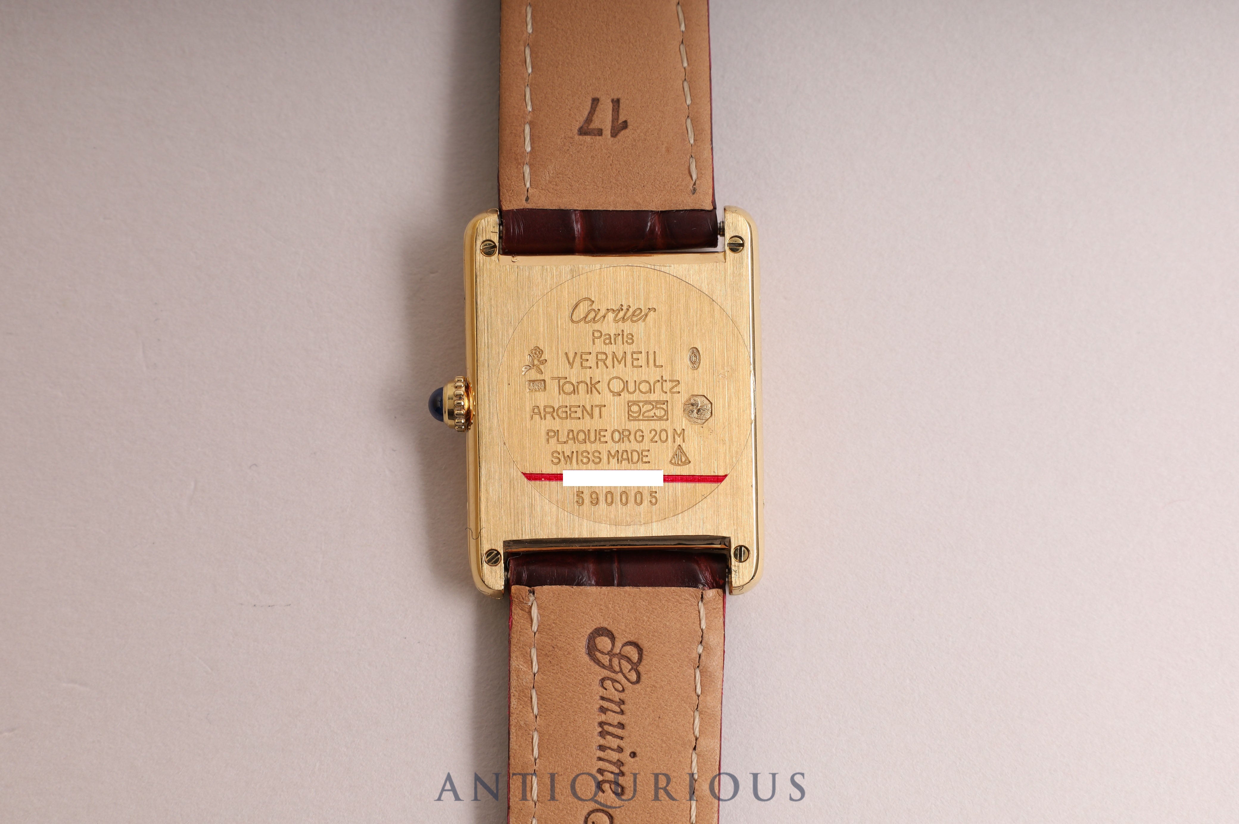 Cartier Must Tank LM QZ Ivory Roman Dial 590005 D Buckle Complete Service Completed in June 2023