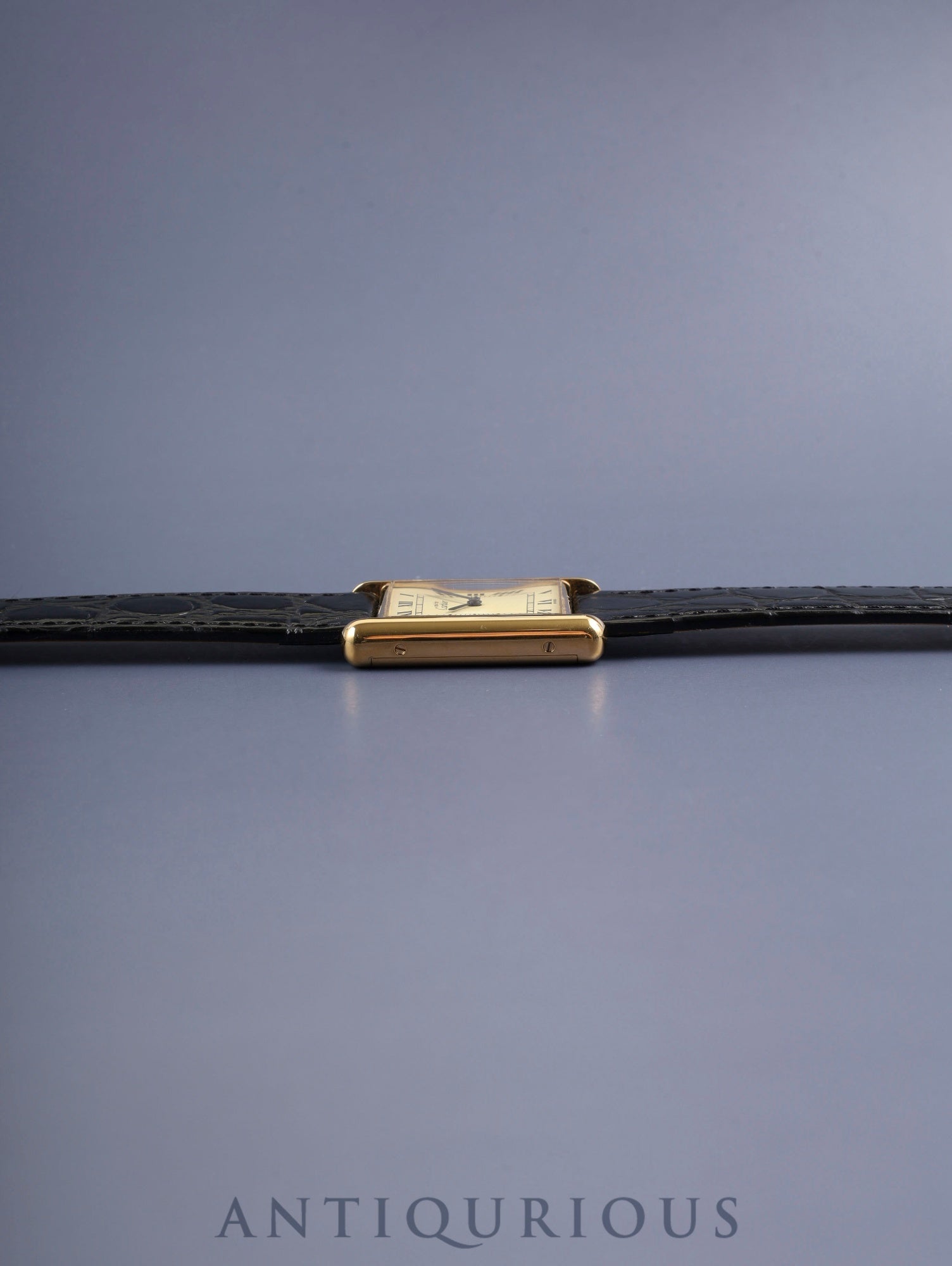 カルティエ マストタンク LM 手巻き Cal.78-1 SV925 革 純正ピンバックル(GP)アイボリーローマン文字盤(SWISS表記 ) 箱 冊子 カード オーバーホール済み