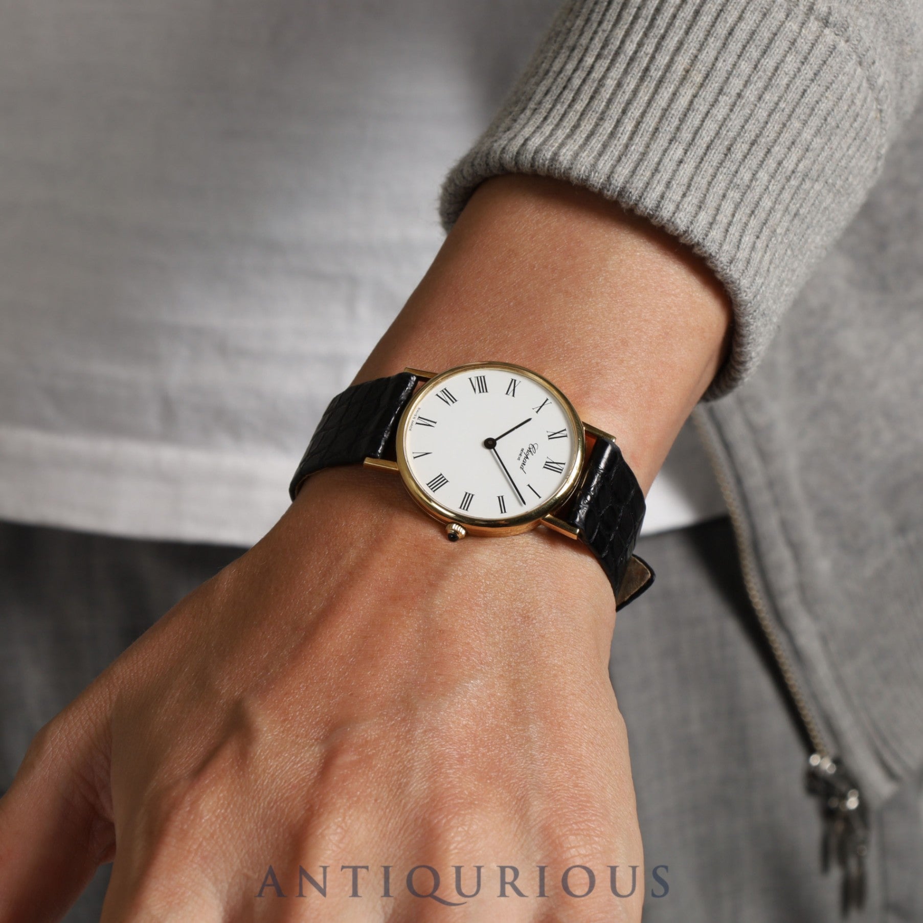 Chopard Classic 1091 Quartz Cal.955 432 YG Genuine leather strap Genuine buckle (GP) White dial Box Overhauled