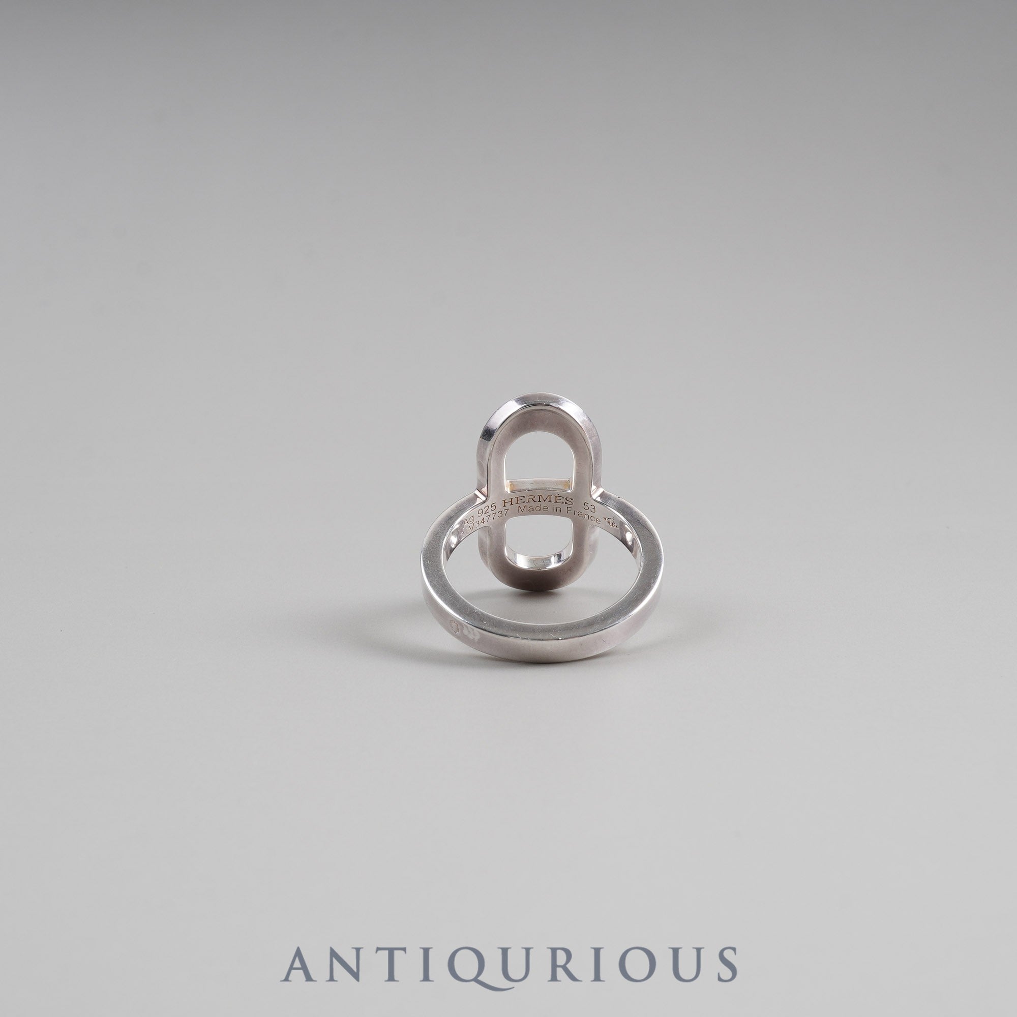 Hermes Ever Chaine d'Ancre PM Ring, Sterling Silver, #53, Box, 21 Years Engraved