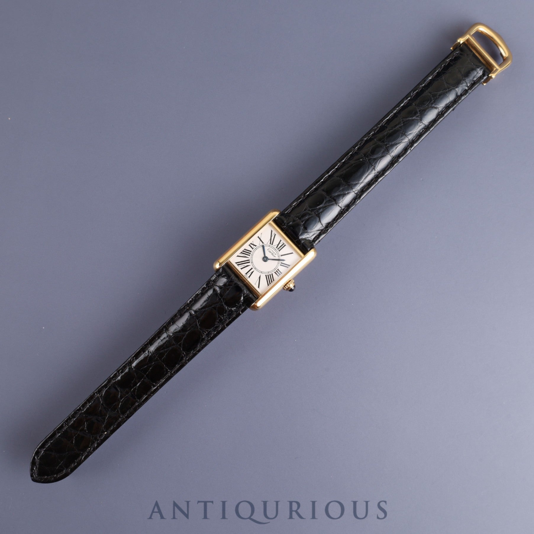 カルティエ マストタンク SM 1613 クォーツ Cal.057 SV925 革 純正Dバックル(GP)オパラン文字盤 オーバーホール済み