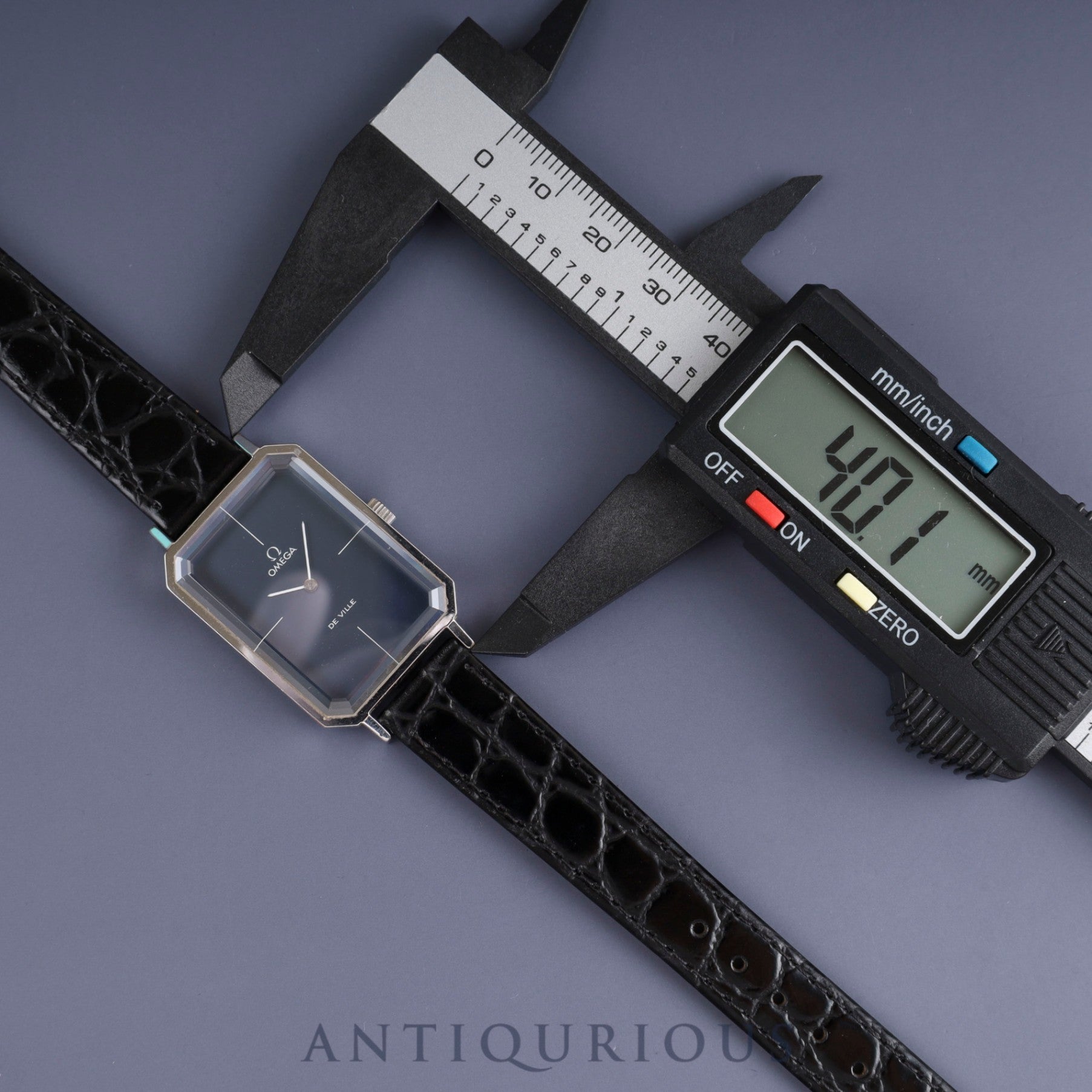 オメガ デ・ヴィル グリマデザイン 5110378 手巻き SS 革 社外尾錠(SS) ブルー文字盤 オーバーホール済み