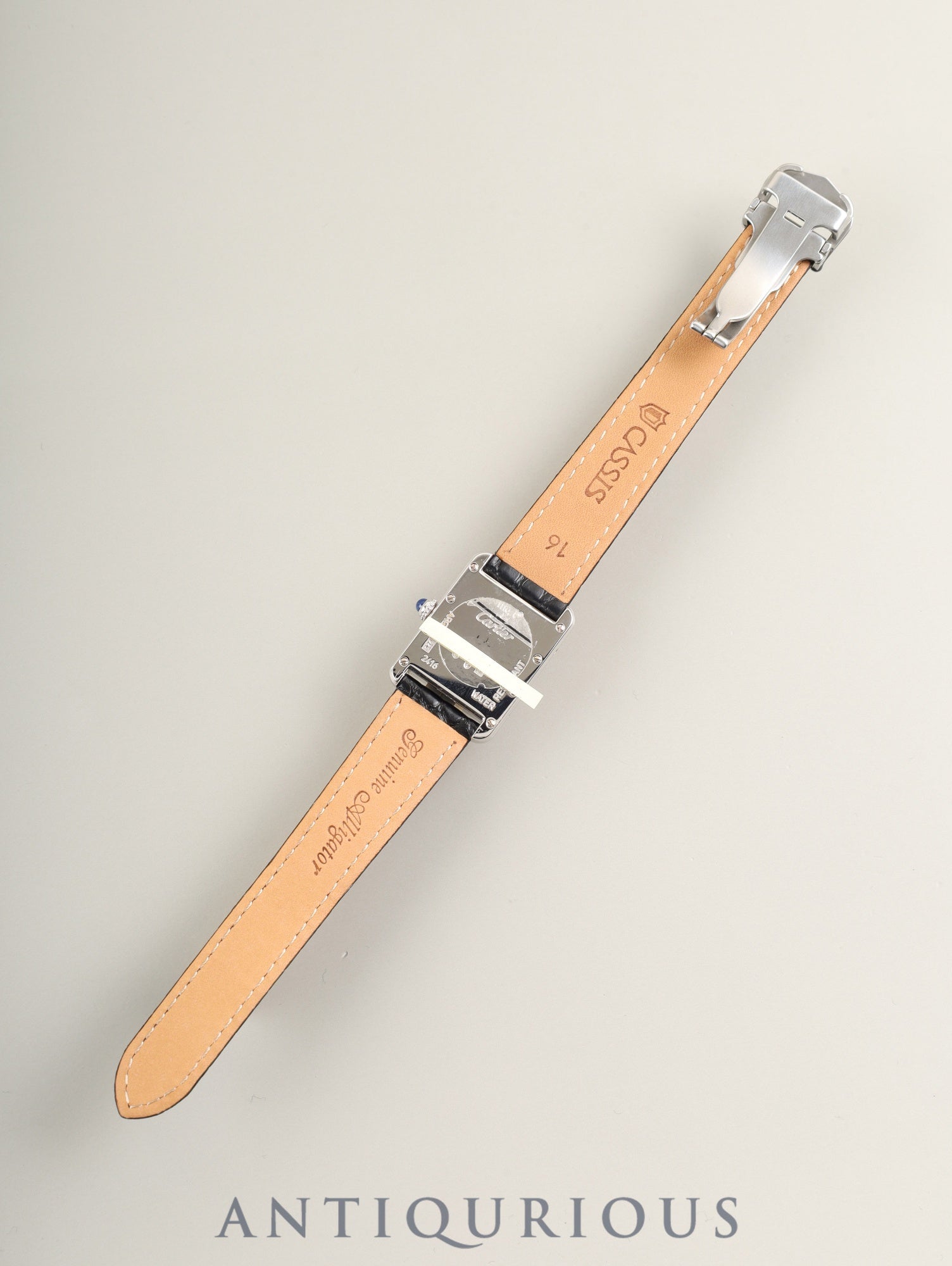 Cartier Must Tank MM 2416 Quartz Caliber 057 SV925 Leather Strap with Genuine D-Clasp (Stainless Steel) Silver Roman Dial (Christmas Limited Edition / SWISS MADE) Circa 2000 Box Overhauled