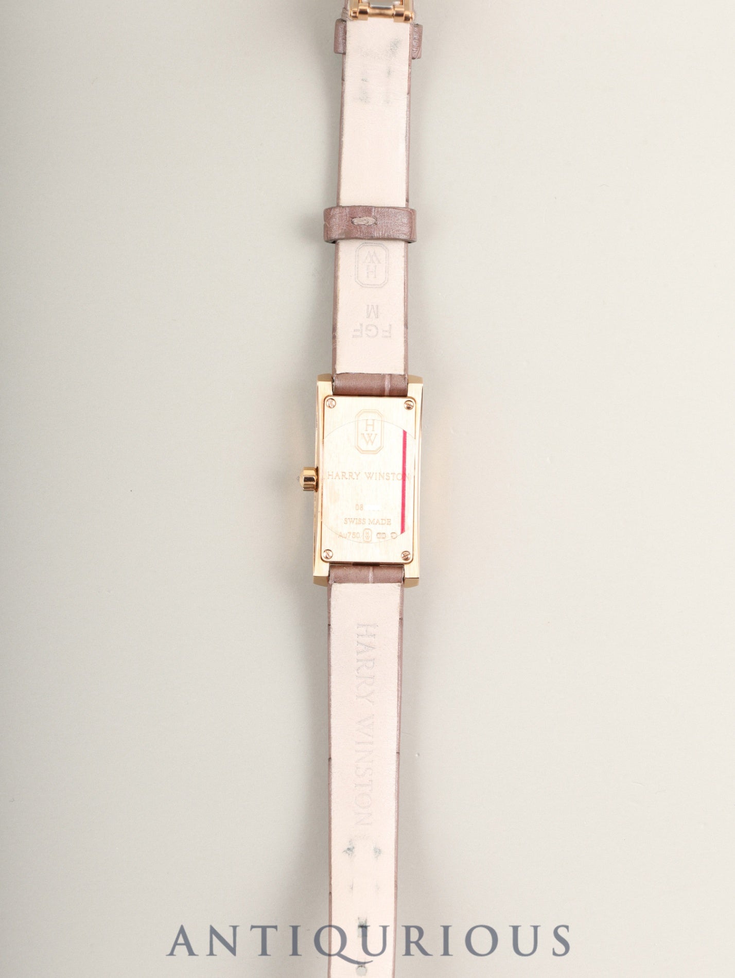 Harry Winston Avenue Avenue C Mini Moonphase AVCQMP16RR001 Quartz Cal.HW5101 (ETA280.002) 750PG Genuine Leather Strap Genuine Buckle (750PG) Mother-of-pearl Dial Diamond Bezel Overhauled