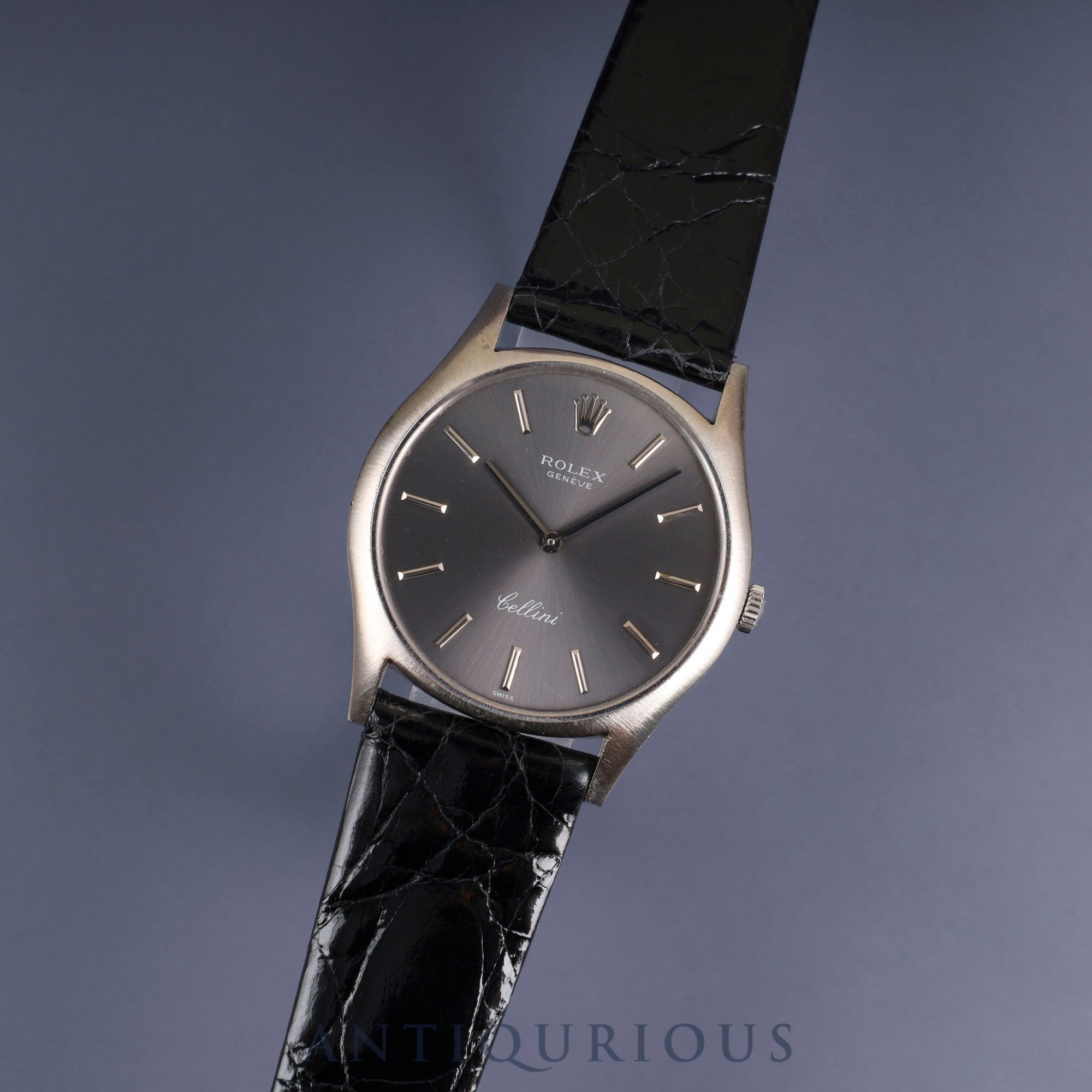 Rolex Cellini 3804 Manual winding Cal.1600 750 Leather Genuine buckle (SS) Grey dial 30 series (1970) Genuine replacement belt Overhauled