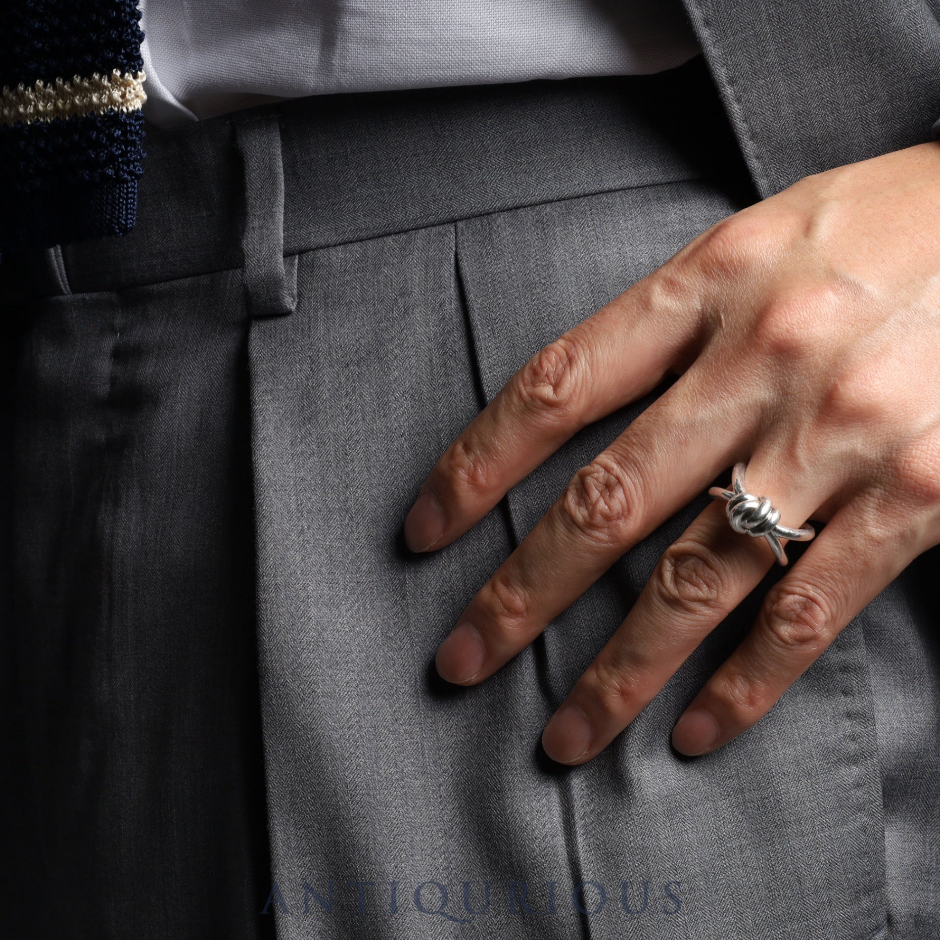 Bottega Veneta Ring Knot SV925 Approx. Size 15 Box, Dust Bag, Booklet