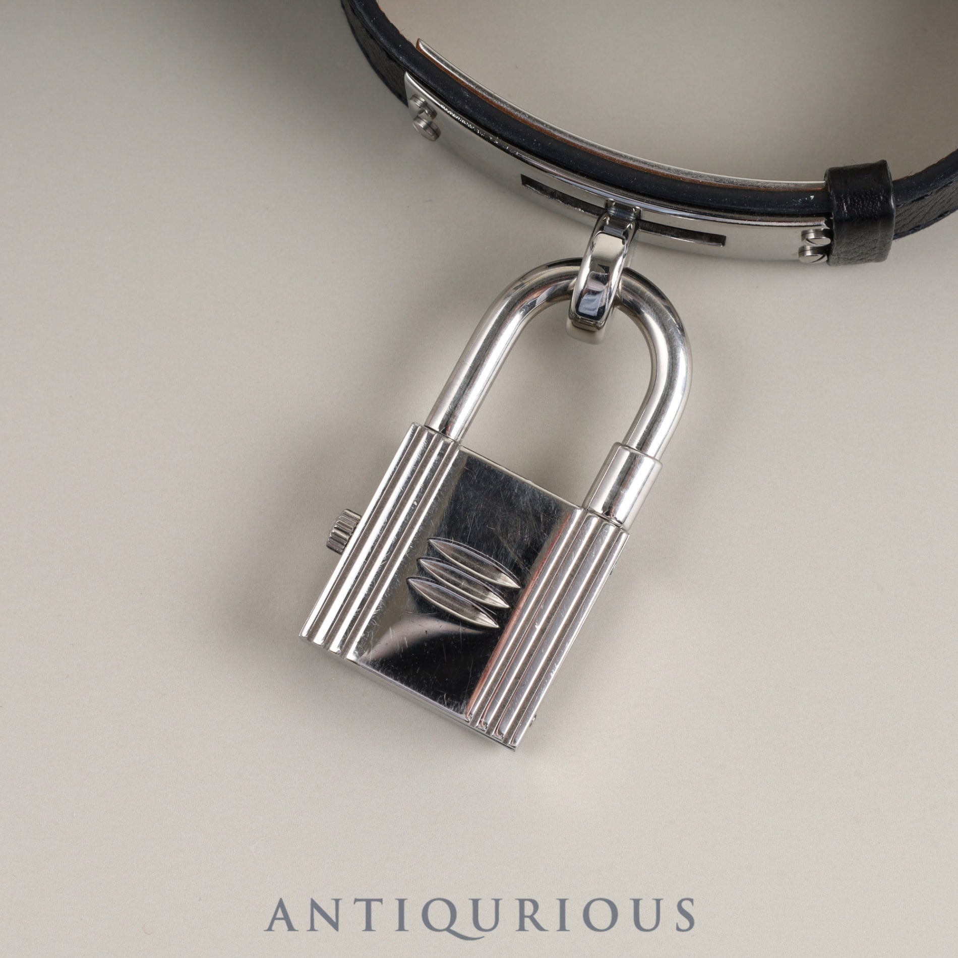 Hermes Kelly Watch KE1.210 Quartz SS Genuine Leather Strap (□D Stamp: 2000) Genuine Buckle (SS) Black Dial Overhauled