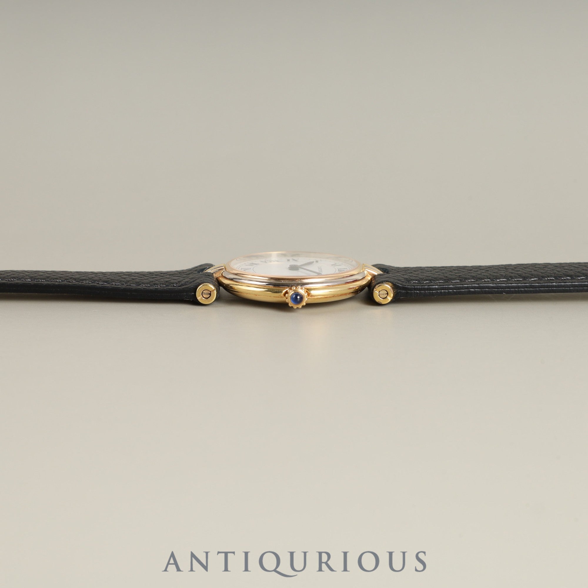 カルティエ ヴァンドーム VLC SM トリニティ 81004 クォーツ Cal.81 750 革 純正尾錠(GP) ホワイトローマン文字盤 箱 オーバーホール済み