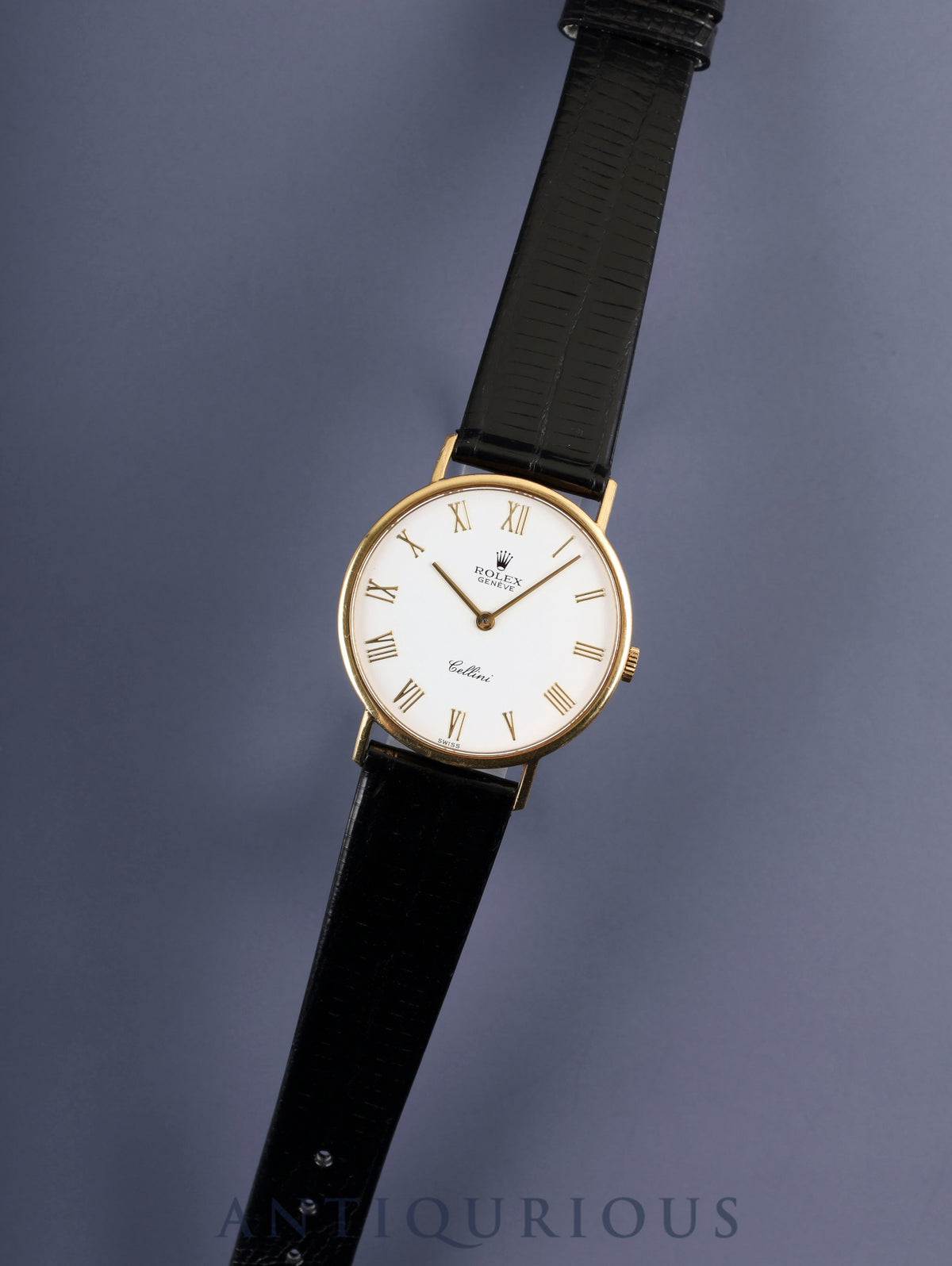 Rolex Cellini 5112 Manual Winding Caliber 1601 750YG Leather Strap with Genuine GP Buckle, White Dial, L Series (1989-1990), Overhauled