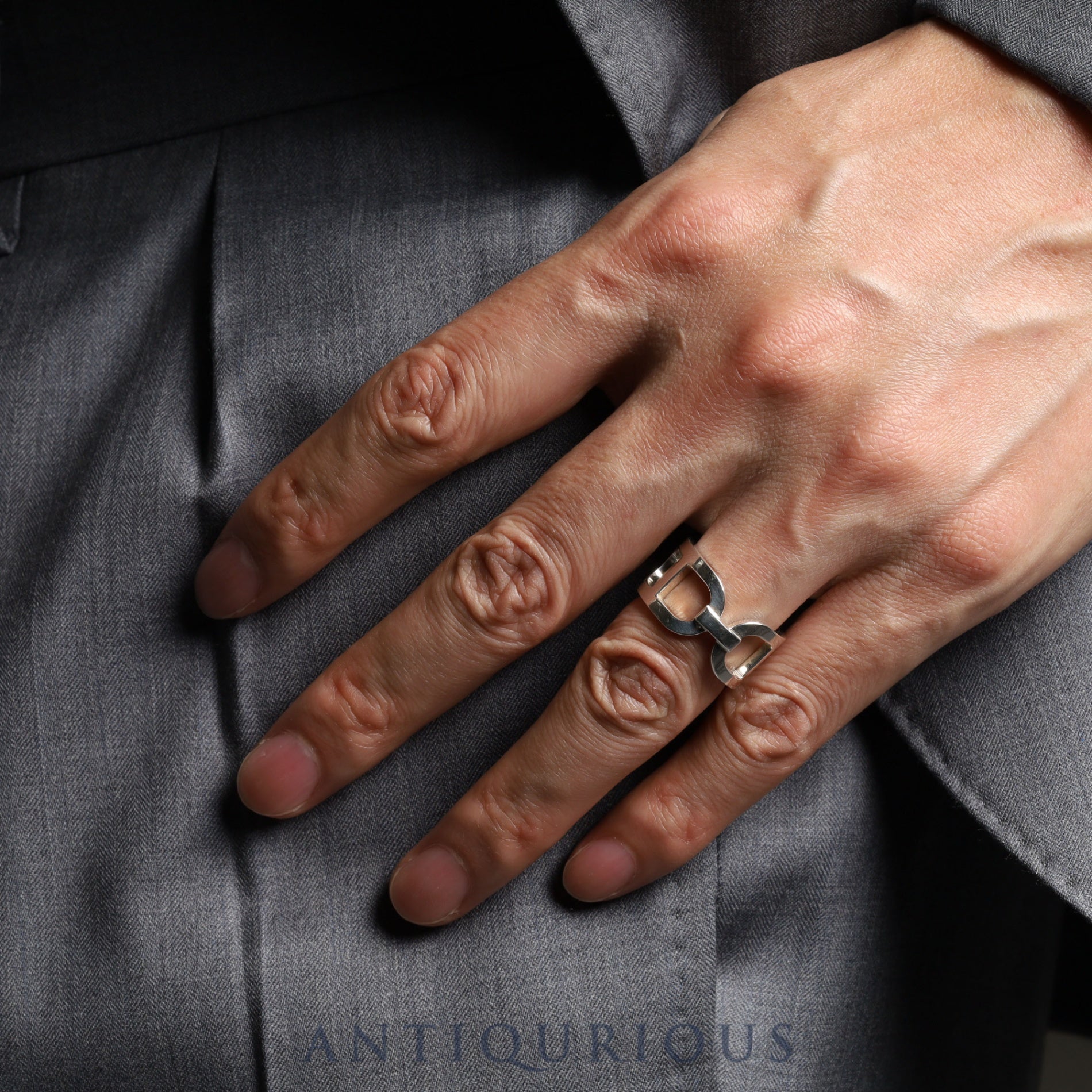 Hermes Ring Ever Chaine d'Ancre SV925 #55 Box 21 Years