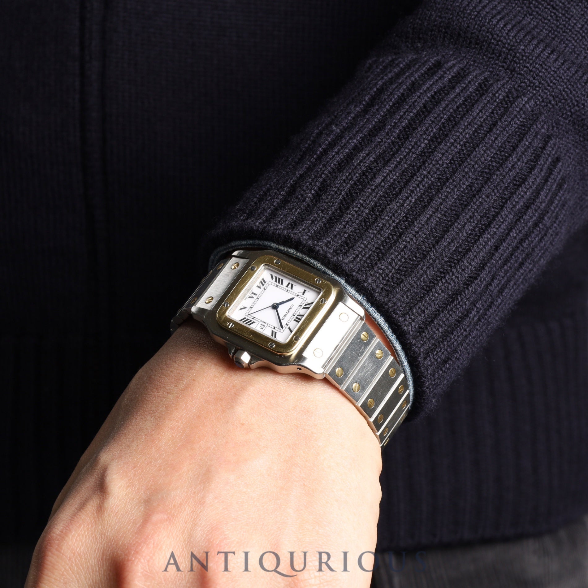 Cartier Santos Galbee LM 81036288 / 2961 Automatic SS / YG White Roman Dial Completely serviced at a Cartier boutique