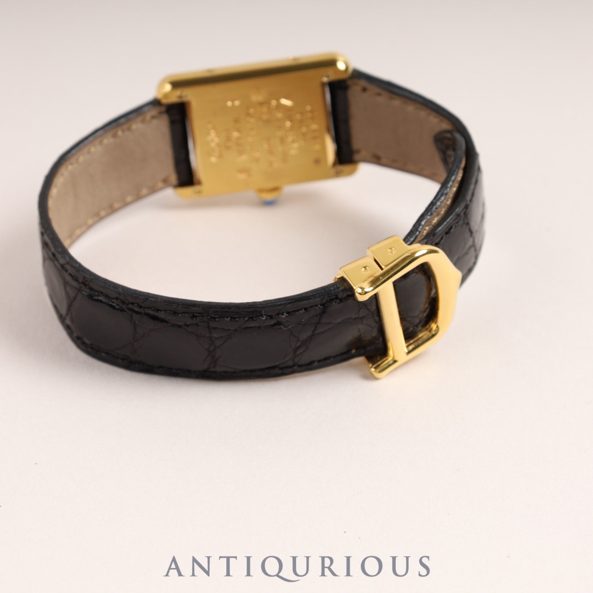 カルティエ マストタンク SM QZ ブラック飛びローマ文字盤 Dバックル フルメンテナンス済み