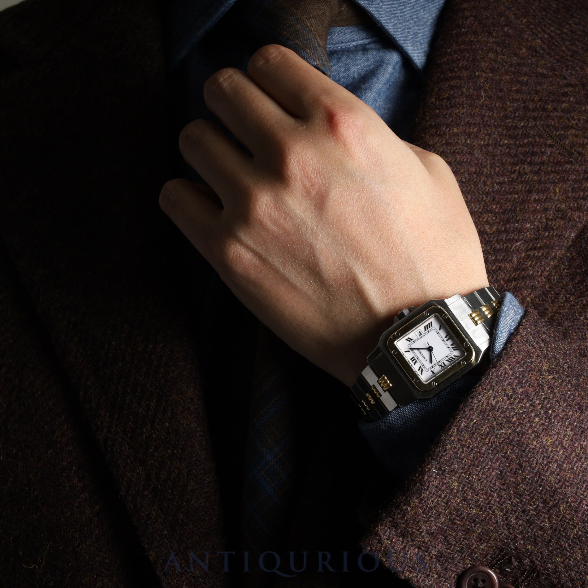 カルティエ サントスガルベ LM AC23.80gr OR 0.750 4.05gr / 2961 Ref.81036232 自動巻き SS / YG SS / YG ホワイトローマン文字盤 カルティエブティックにてコンプリートサービス(フルメンテナンス)済み