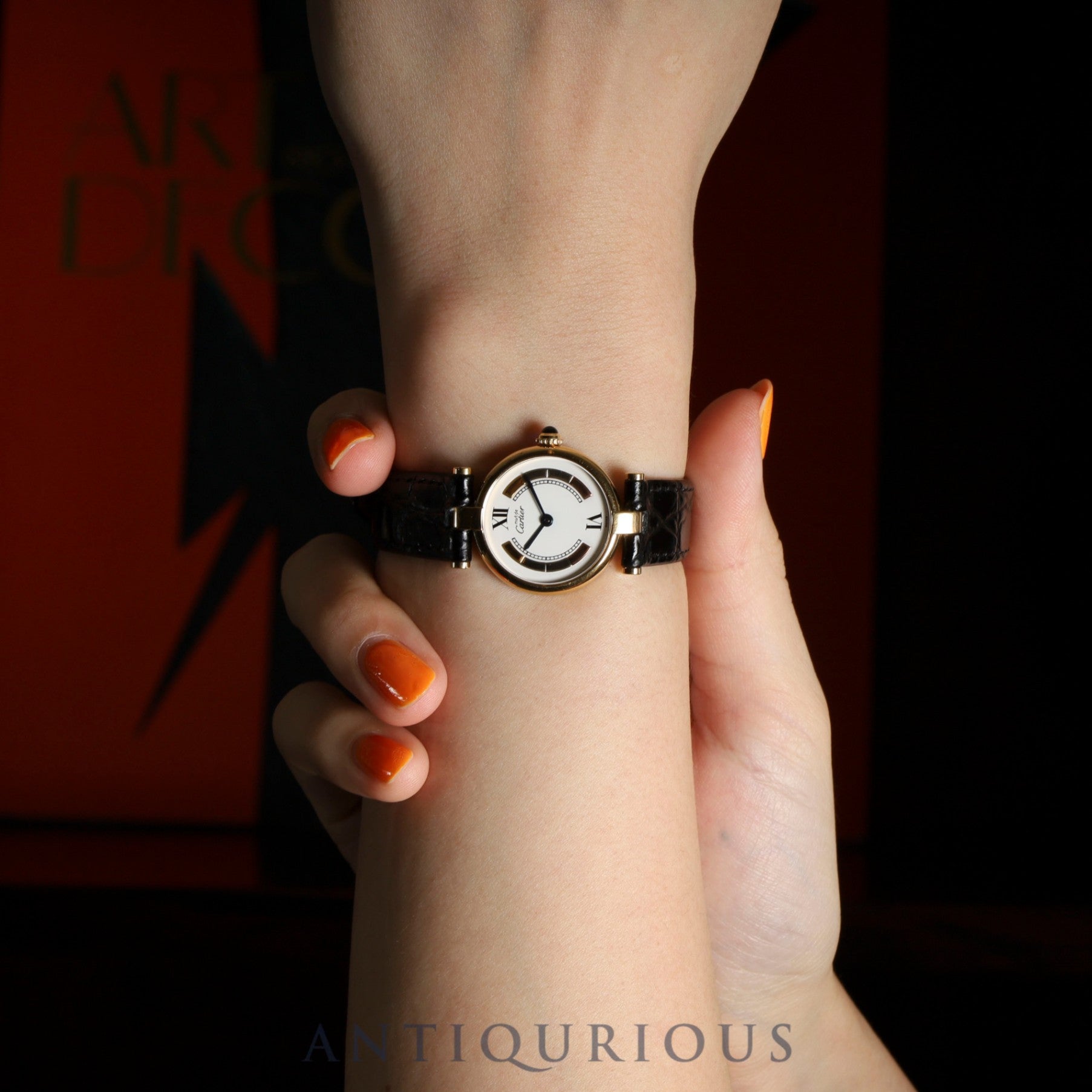 Cartier Must Vendôme VLC SM W1006554/590004 Quartz Caliber 90 SV925 Leather Strap with Genuine GP Buckle, Side Trinity Dial, Box, Overhauled