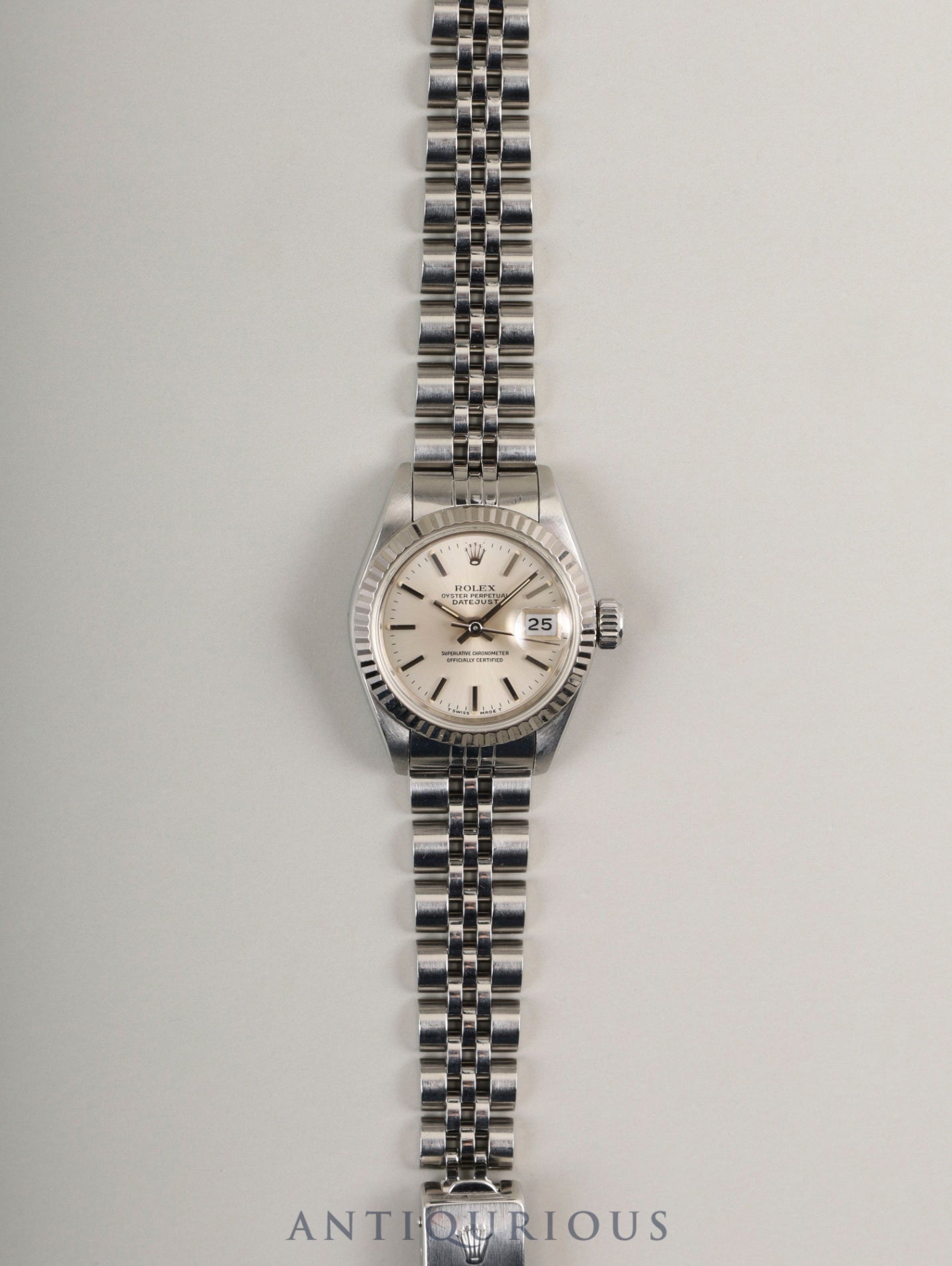 ロレックス デイトジャスト 69174 レディ 自動巻き Cal.2135 SS/WG SS シルバー文字盤 N番(1991年) オーバーホール済み