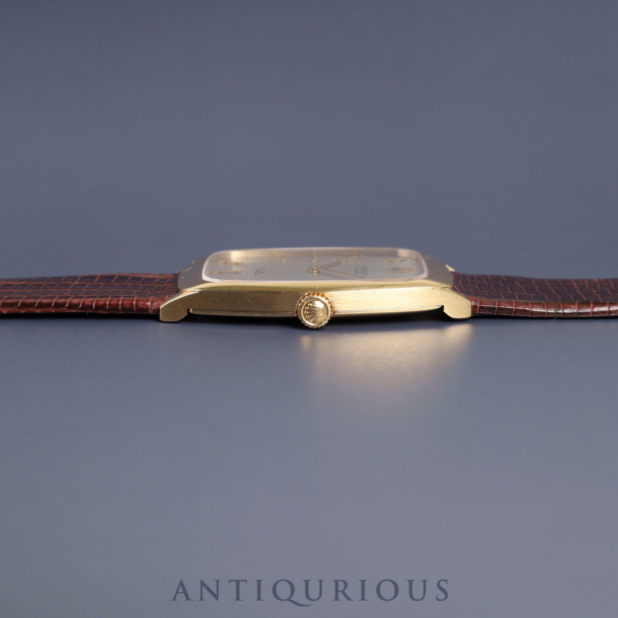 Rolex Cellini 4136 Manual winding Cal.1601 750 Leather Genuine buckle (GP) Silver dial No. 43 (1975) Overhauled