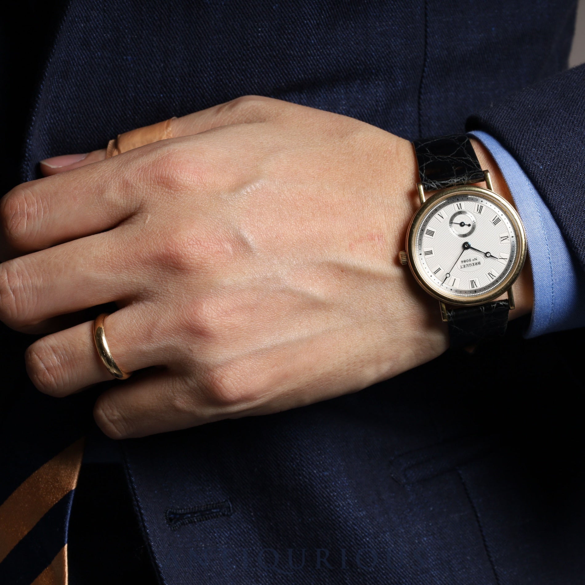 ブレゲ 3917 クラシック 3917 手巻き Cal.818/5 750YG 革 純正尾錠(750YG)シルバー文字盤 箱