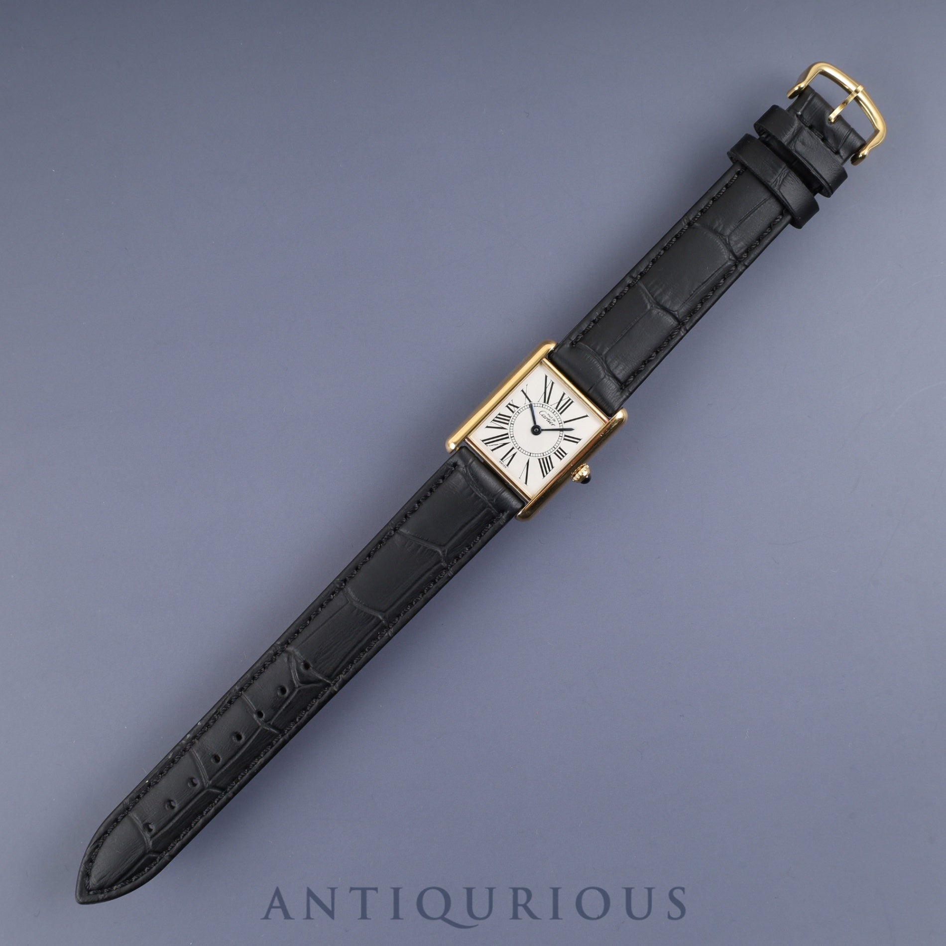 カルティエ マストタンク LM W1005654/590005 クォーツ Cal.90 SV925 革 純正尾錠(GP)オパラン文字盤 箱 冊子 保証書 (1996年)オーバーホール済み