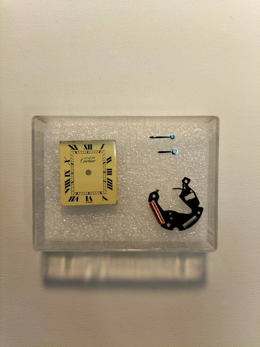 カルティエ マストタンク LM 590005 クォーツ Cal.690 SV925 革 純正尾錠(GP) アイボリーローマン文字盤 オーバーホール済み 新品仕上げ済み