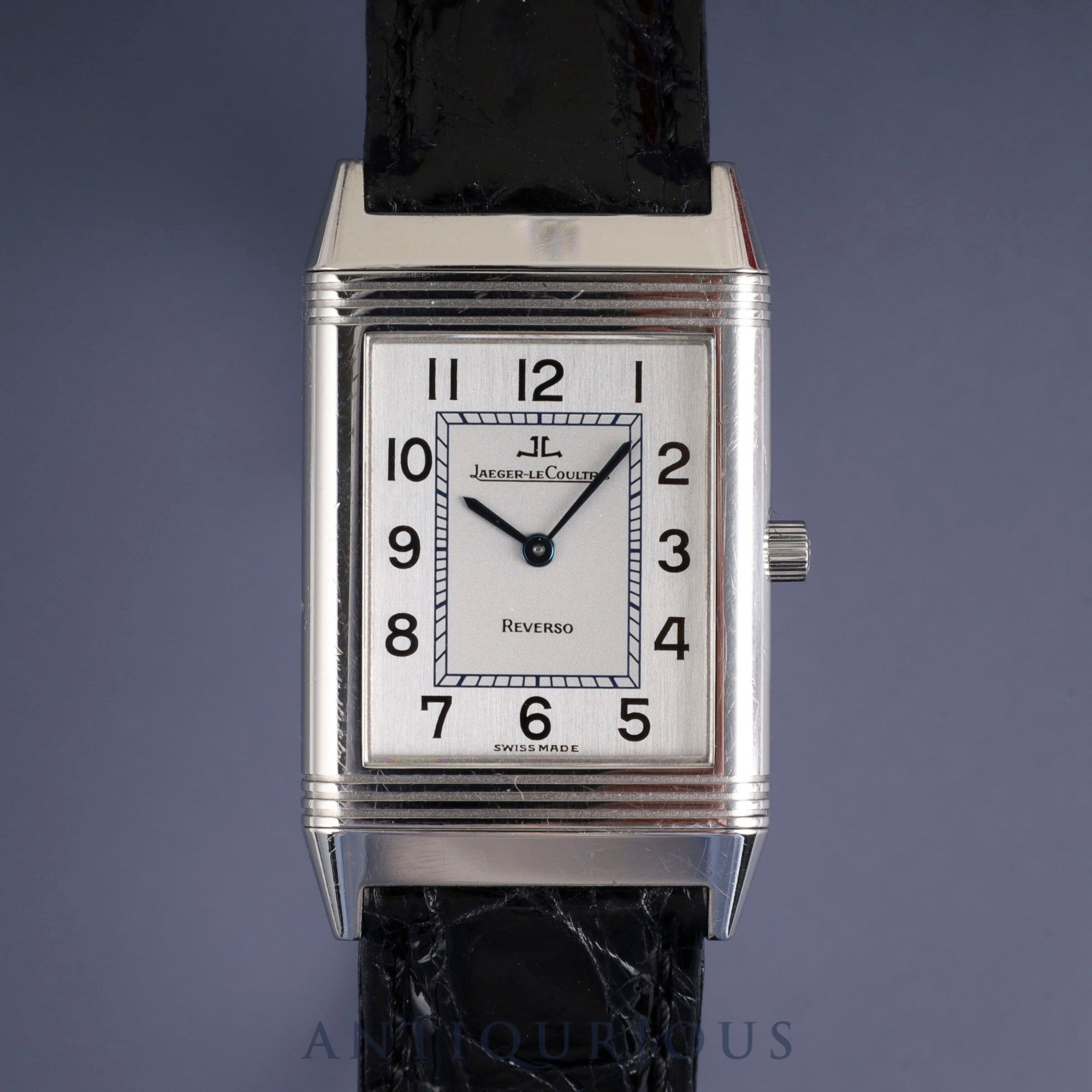 Jaeger-LeCoultre Reverso Classic 250.8.86 Manual Winding Caliber 846/1 Stainless Steel Leather Strap with Genuine Stainless Steel Buckle Silver Arabic Dial (Slight Scratches on Back) Overhauled