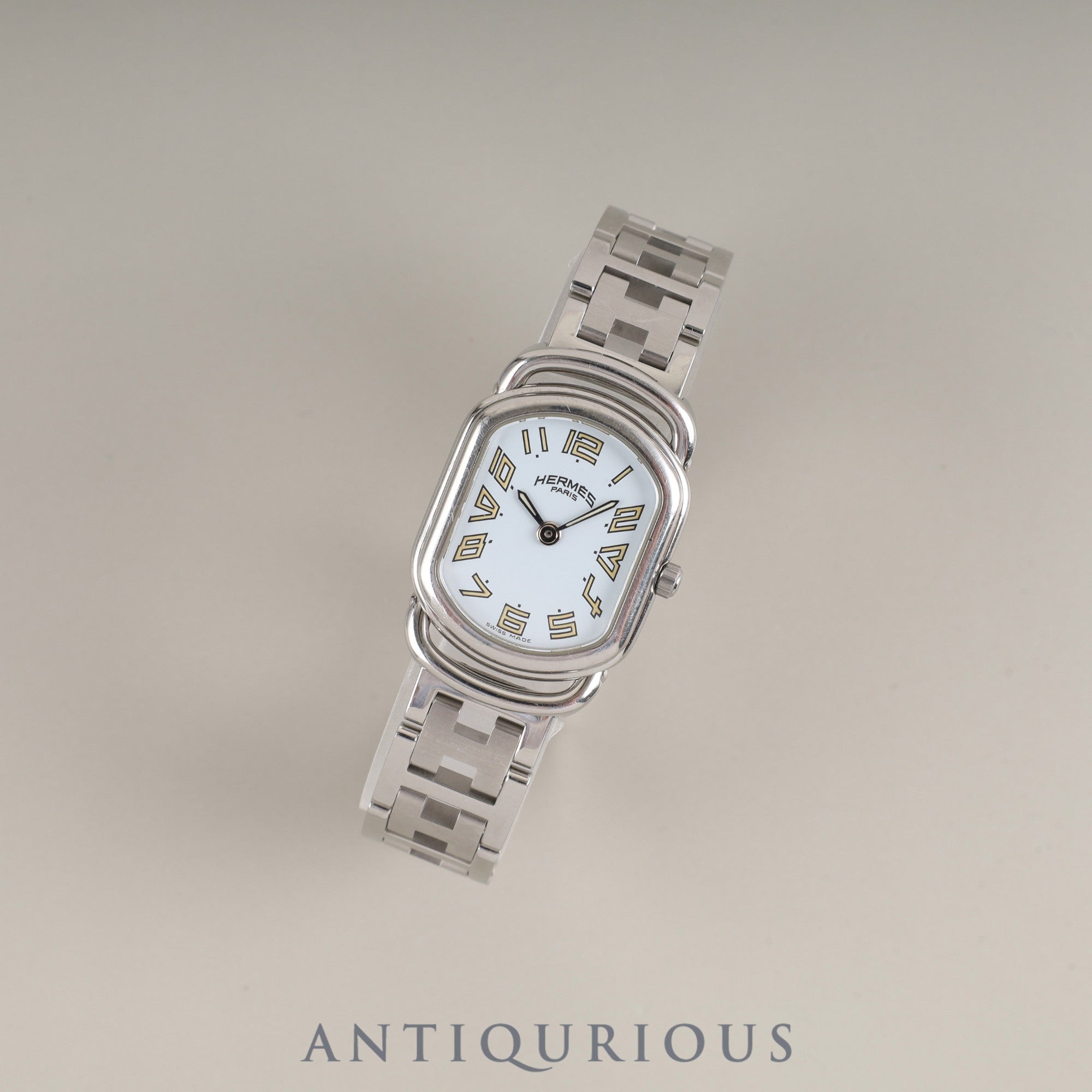 Hermes Rally RA1.210 Quartz Cal.976.001 SS SS White Dial Overhauled