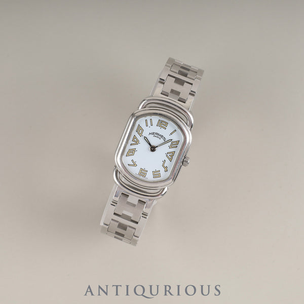 エルメス ラリー RA1.210 クォーツ Cal.976.001 SS SS ホワイト文字盤 オーバーホール済み