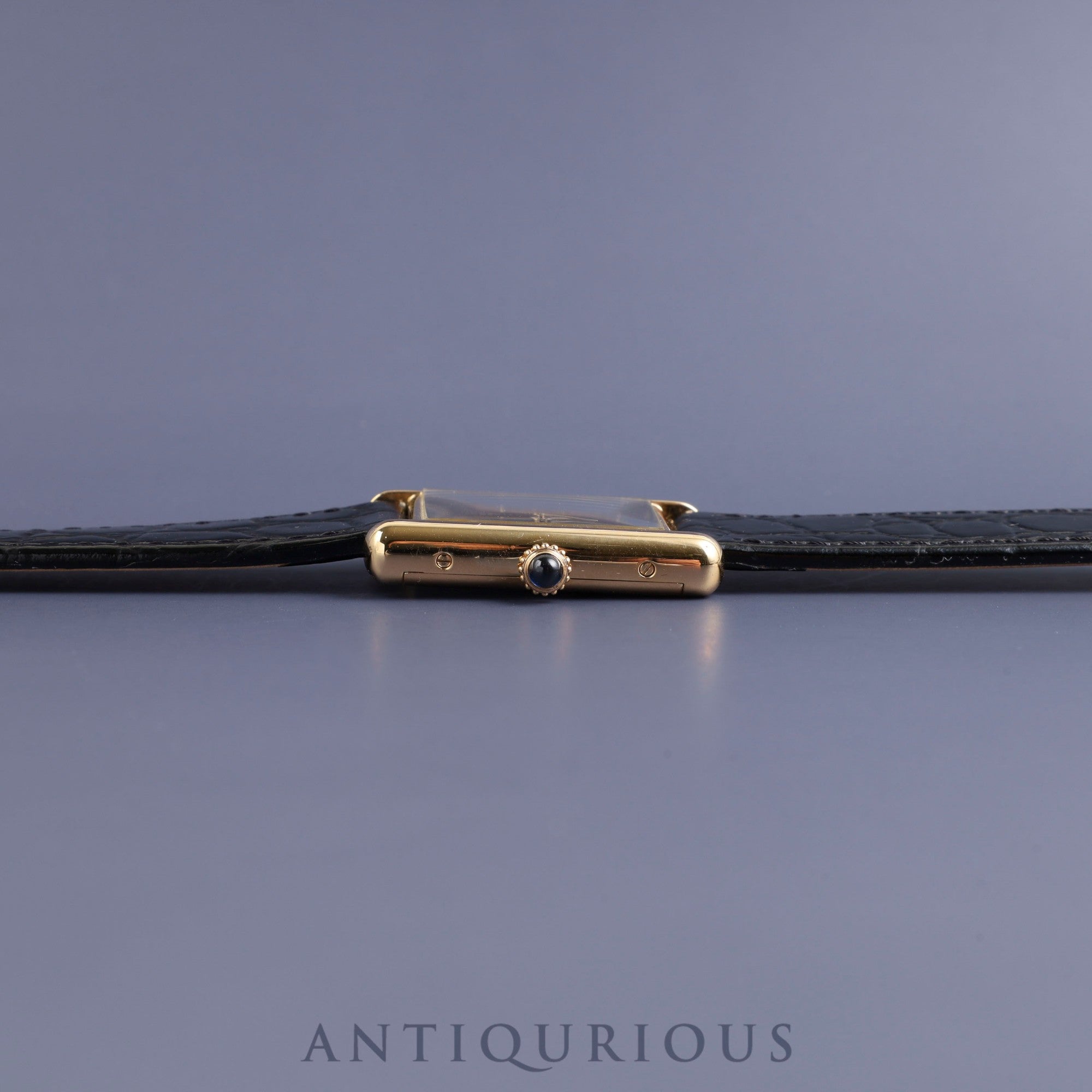 Cartier Must Tank LM Manual winding Cal.78-1 SV925 Leather Genuine buckle (GP) Black onyx dial Overhauled