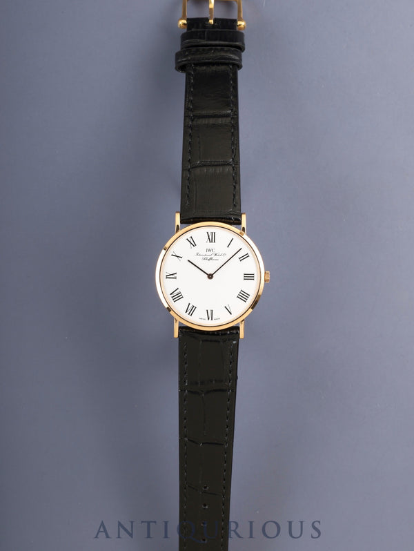 IWC Portofino 2010 Manual Winding Cal.1852 750 Leather Original Pin Buckle (GP) White Roman Dial Overhauled