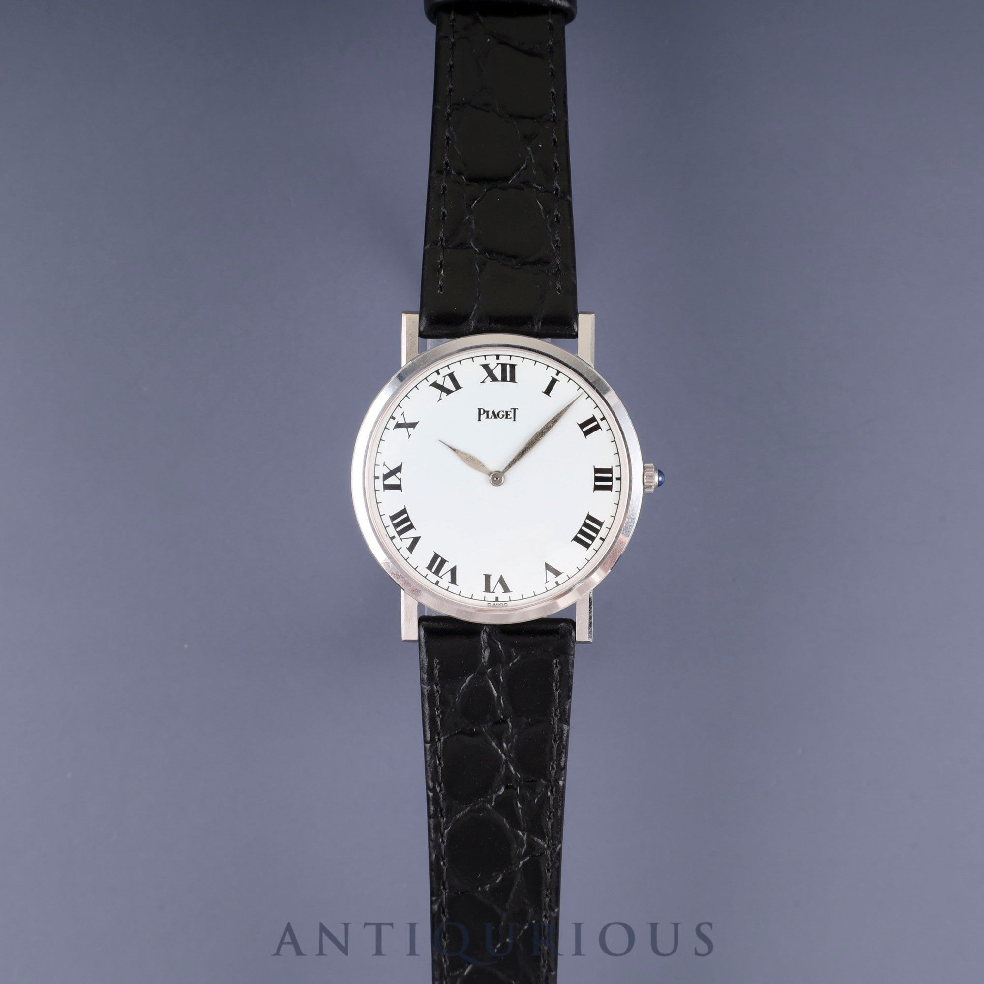Piaget Round 903 Manual Winding Cal.9P1 750 Leather Genuine Buckle (750) White Roman Dial Genuine Strap Overhauled