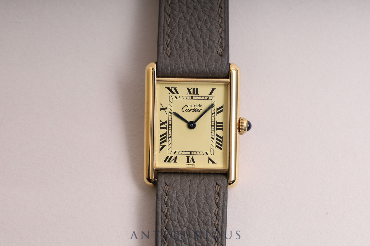 Cartier Must Tank LM QZ Ivory Roman Dial