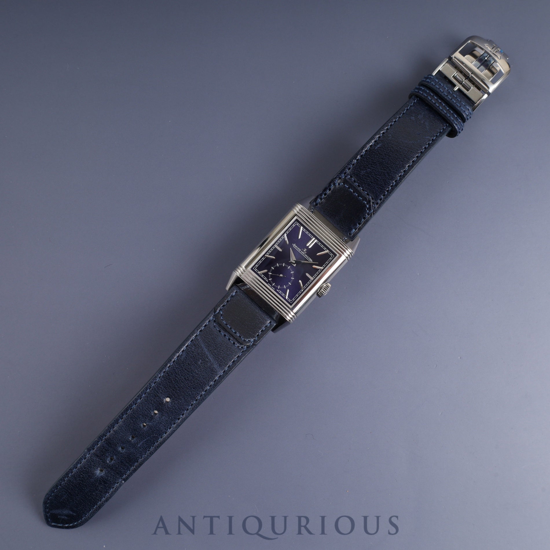 Jaeger-LeCoultre Reverso Tribute Small Second Q397848J / 214.8.62 Manual winding Cal.822/2 SS Genuine leather strap Genuine buckle (SS) Blue dial Box Overhauled