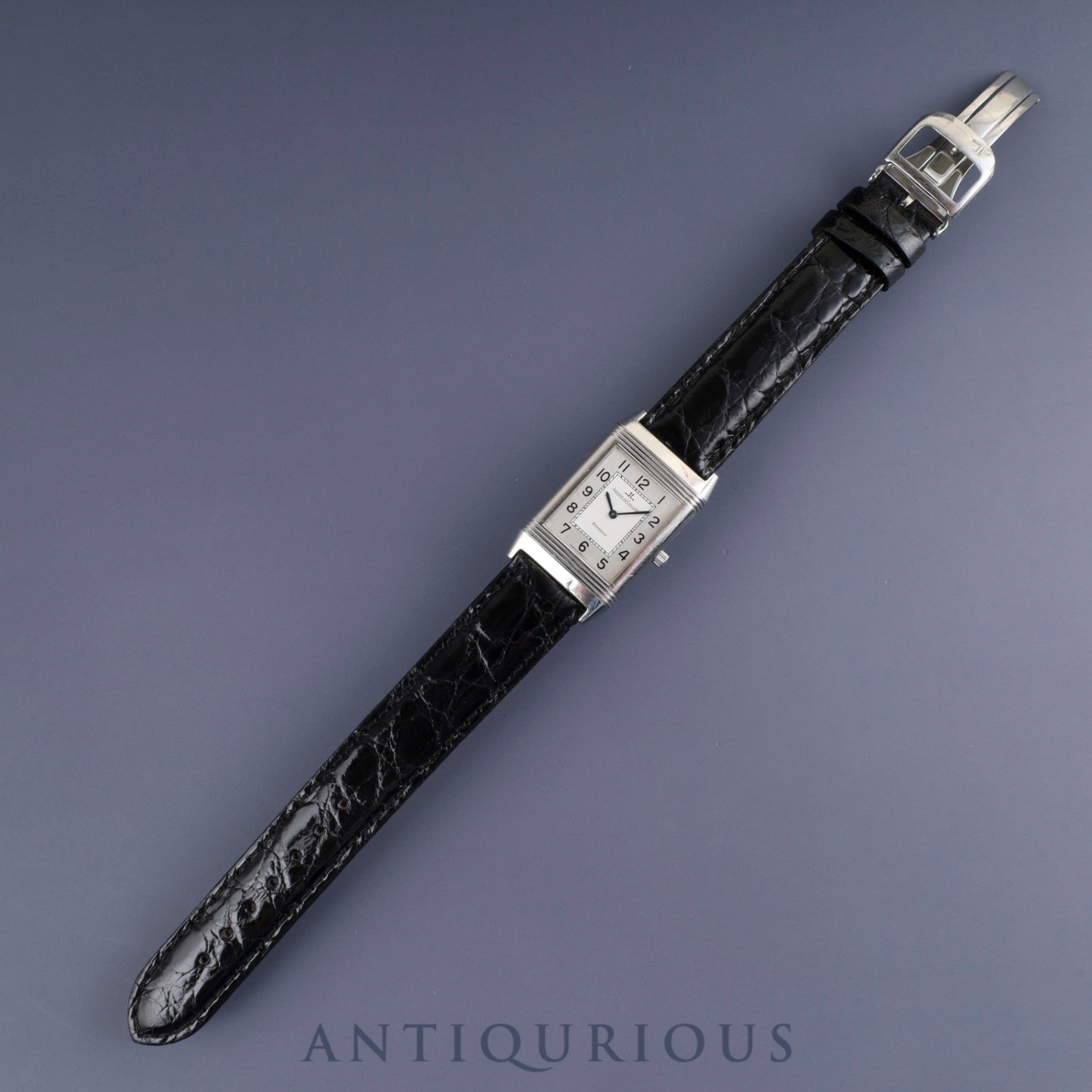 Jaeger-LeCoultre Reverso Classic 250.8.86 Manual Winding Caliber 846/1 Stainless Steel Leather Strap with Genuine Stainless Steel Buckle, Silver Arabic Dial, Overhauled