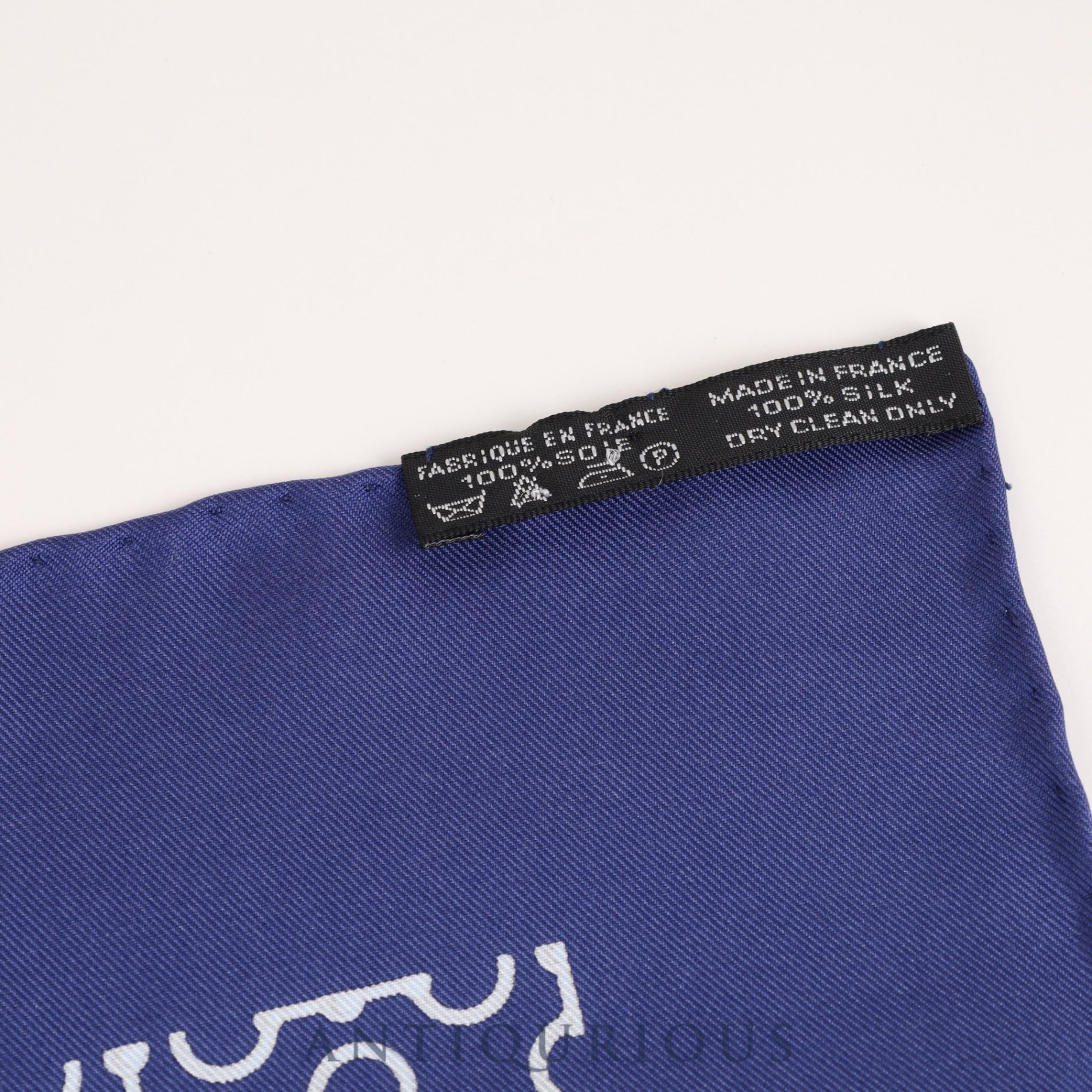 エルメス スカーフ カレ45 総柄 ブルー SILK100%