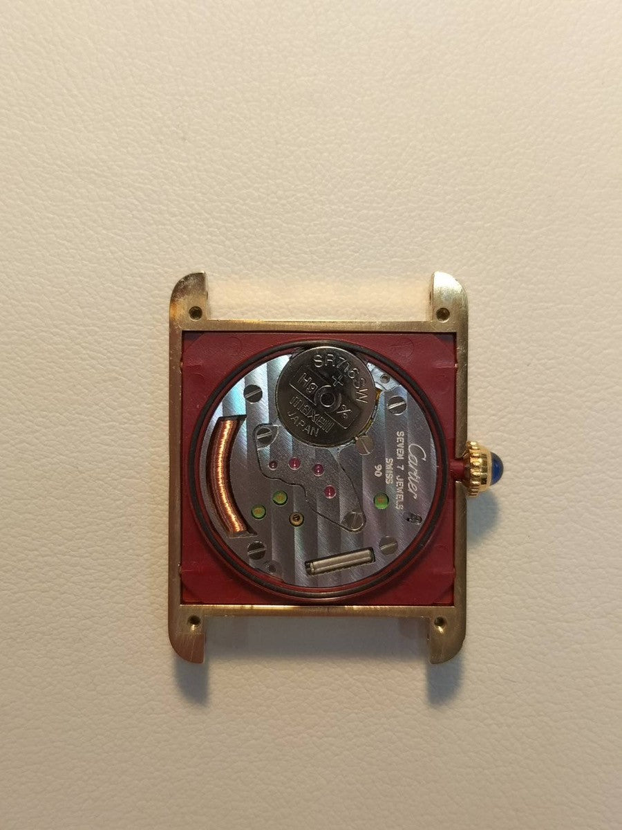 カルティエ マストタンク LM W1002753 / 590005 クォーツ Cal.90 SV925 革 純正尾錠(GP) アイボリーローマン文字盤 箱 オーバーホール