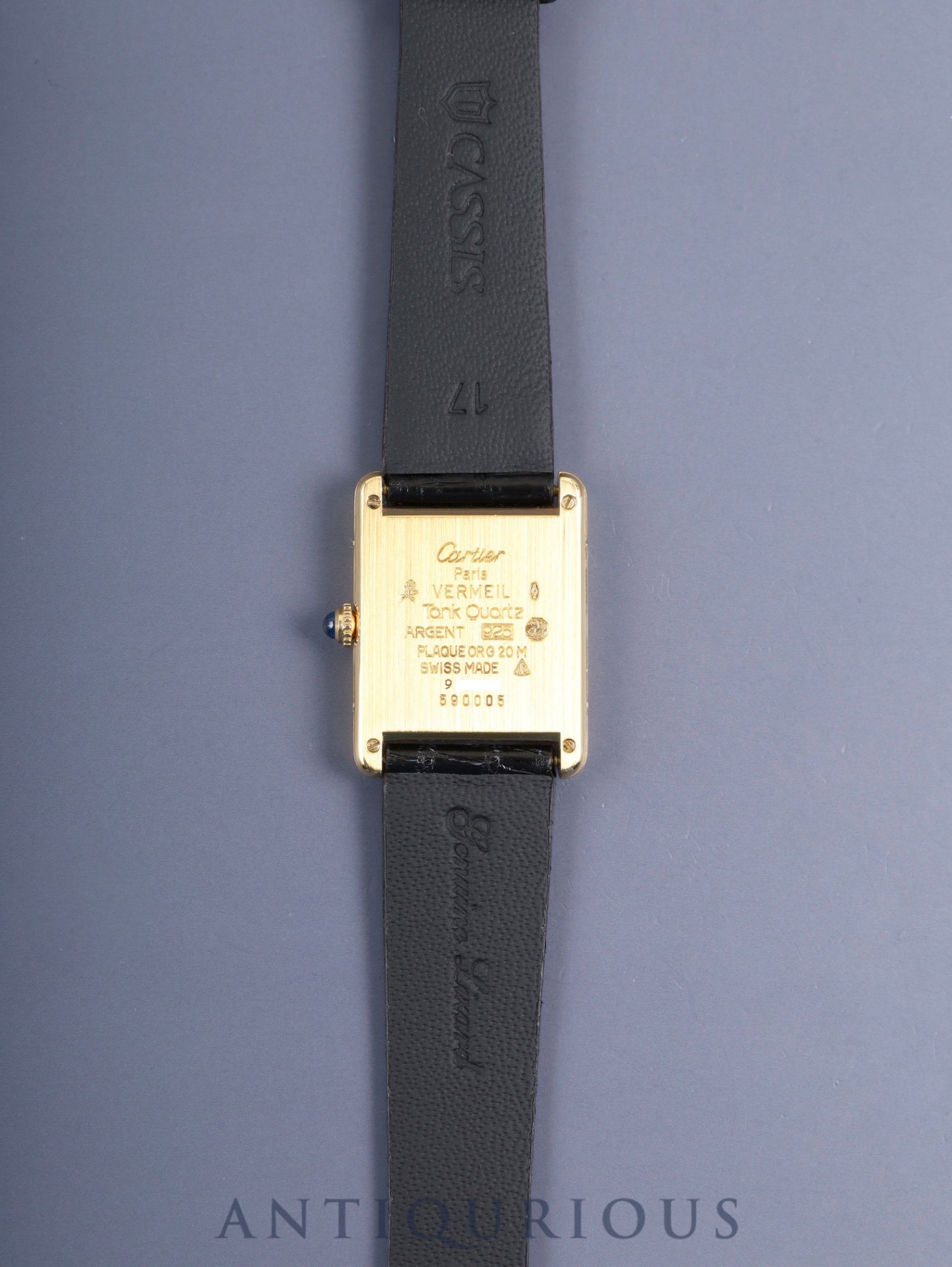 Cartier Must Tank LM 590005 Quartz Cal.690 SV925 Leather Genuine Pin Buckle (GP) Arabic Dial (SWISS marking) Overhauled Polished