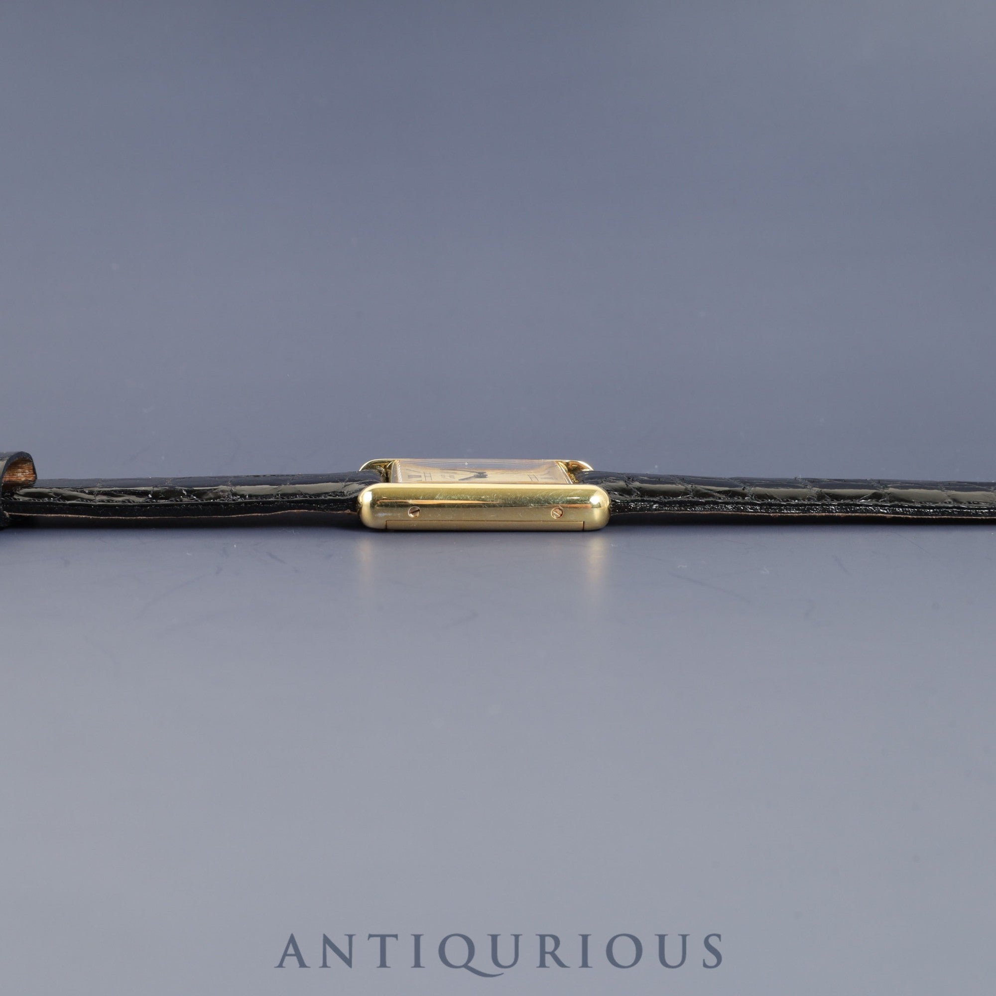 カルティエ マストタンク LM 手巻き SV925 革 純正尾錠(GP)アイボリーローマン文字盤 オーバーホール済み