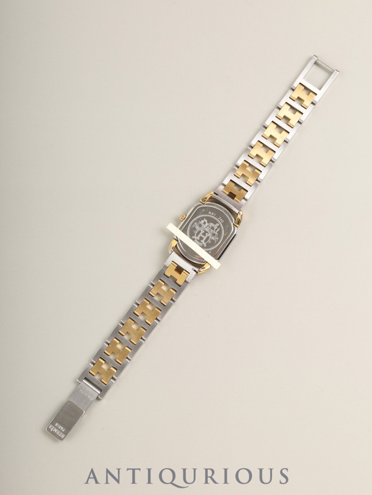 エルメス ラリー RA1.240 クォーツ Cal.976.001 SS/GP SS/GP ホワイト文字盤 オーバーホール済み