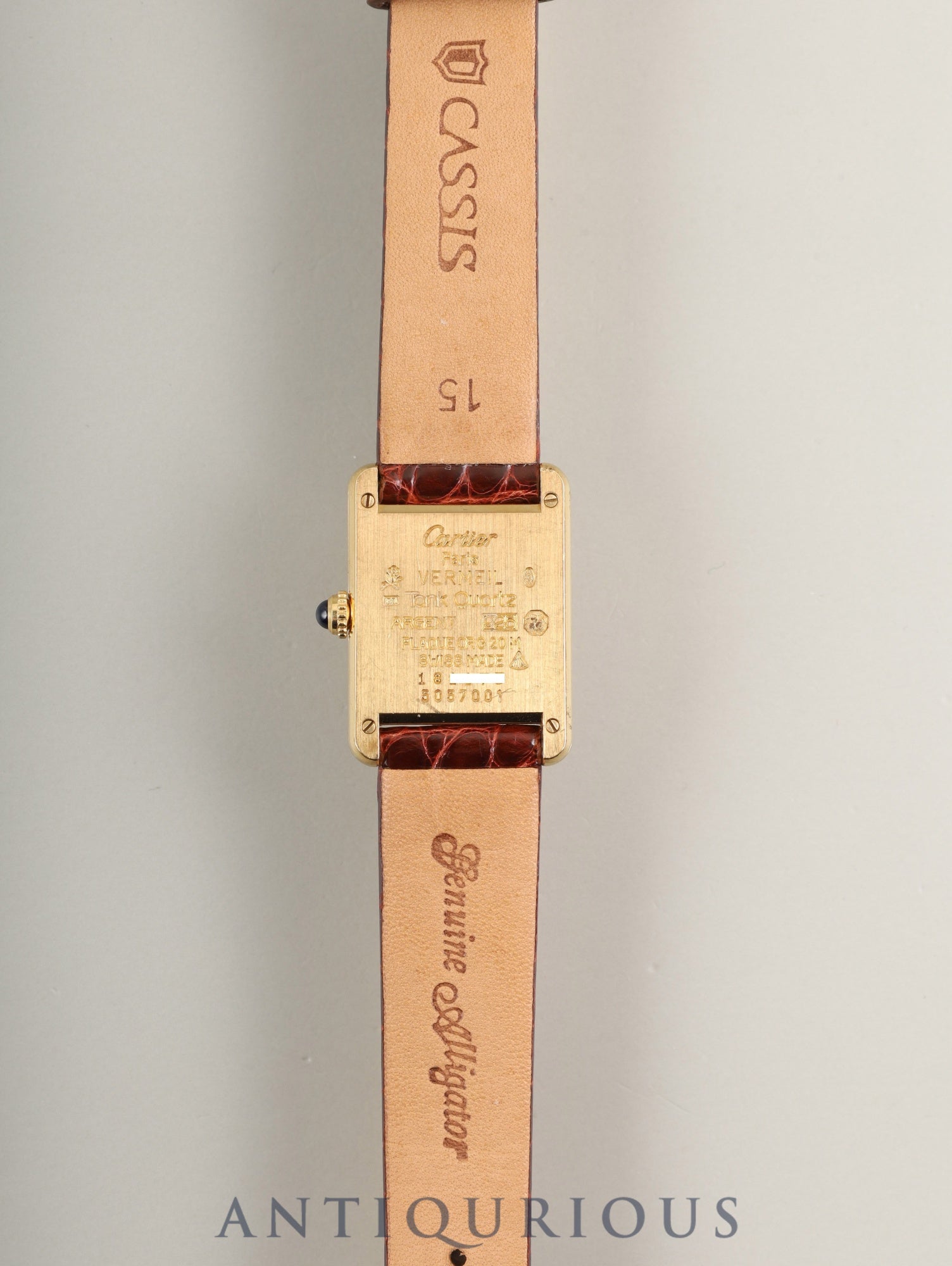 カルティエ マストタンク SM 5057001 クォーツ Cal.057 SV925 革 純正尾錠(GP)アイボリーローマン文字盤(SWISS表記) オーバーホール済み