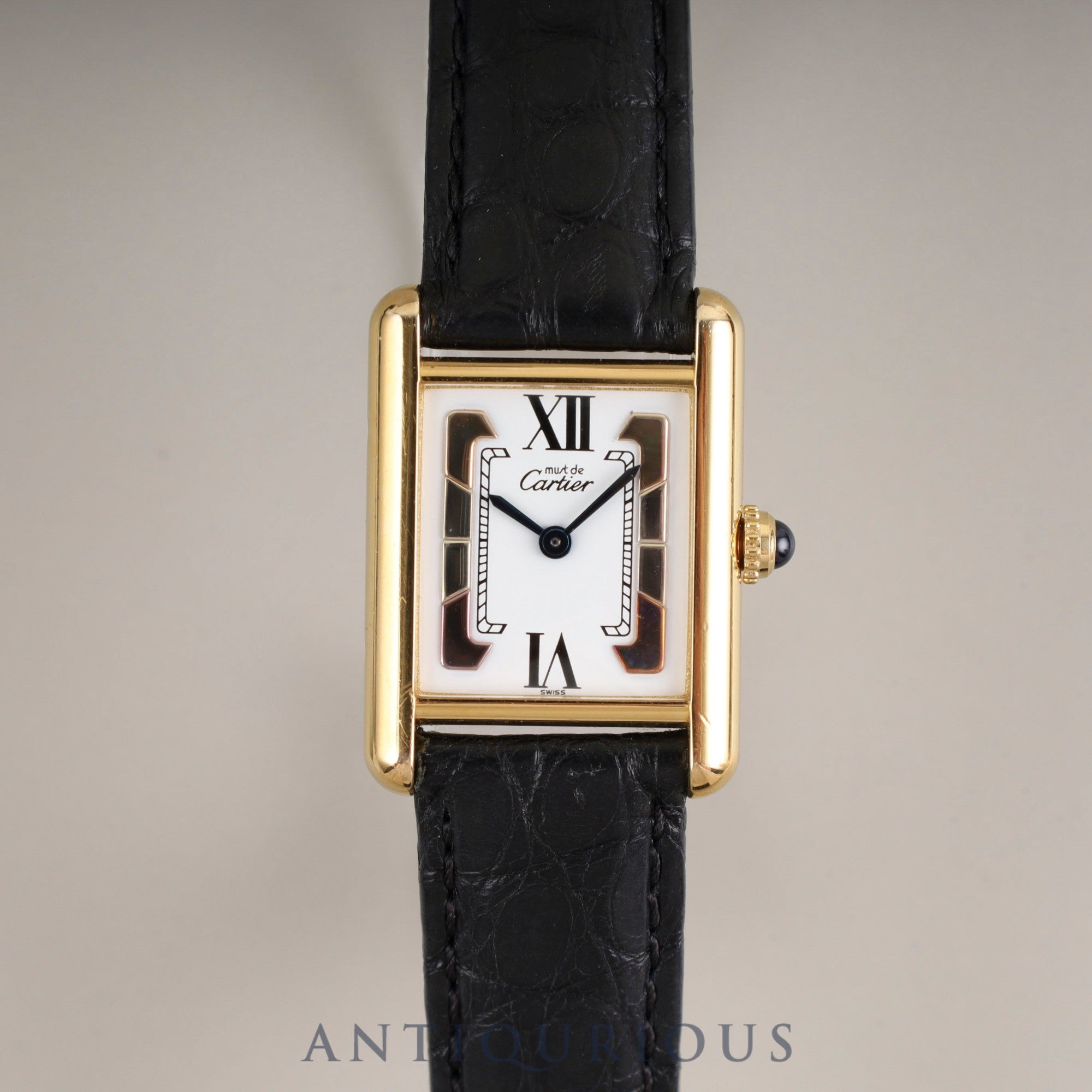 カルティエ マストタンク SM 1613 クォーツ Cal.957.06 SV925 革 純正Dバックル(GP) サイドトリニティ文字盤 1996年頃〜1998年頃 オーバーホール済み