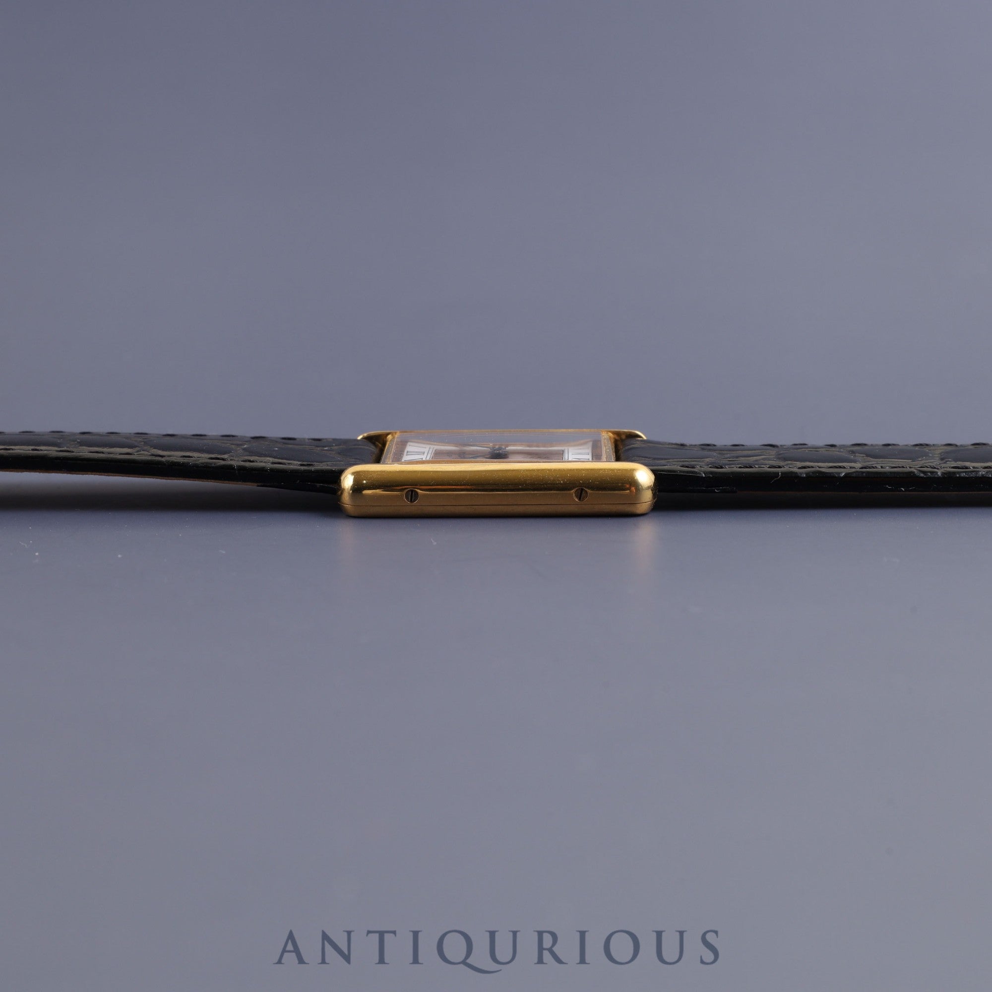 Cartier Must Tank LM Quartz Cal.90 590005 SV925 Leather Genuine Buckle (GP) Front Trinity Dial Overhauled
