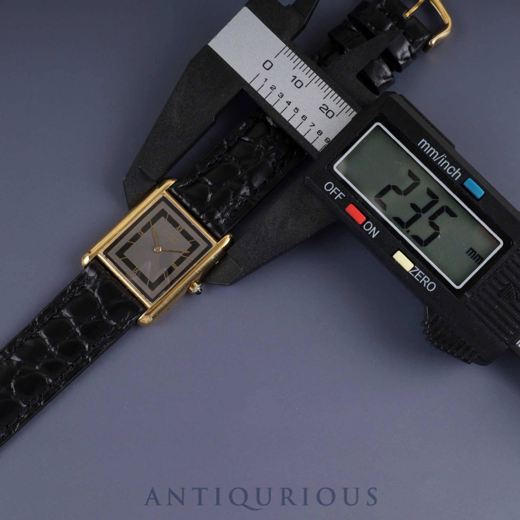 カルティエ マストタンク LM 6 81006 クォーツ Cal.81 SV925 革 純正尾錠(GP) グレーローマン文字盤 箱 冊子 保証書(1985年)オーバーホール済み 新品仕上げ済み