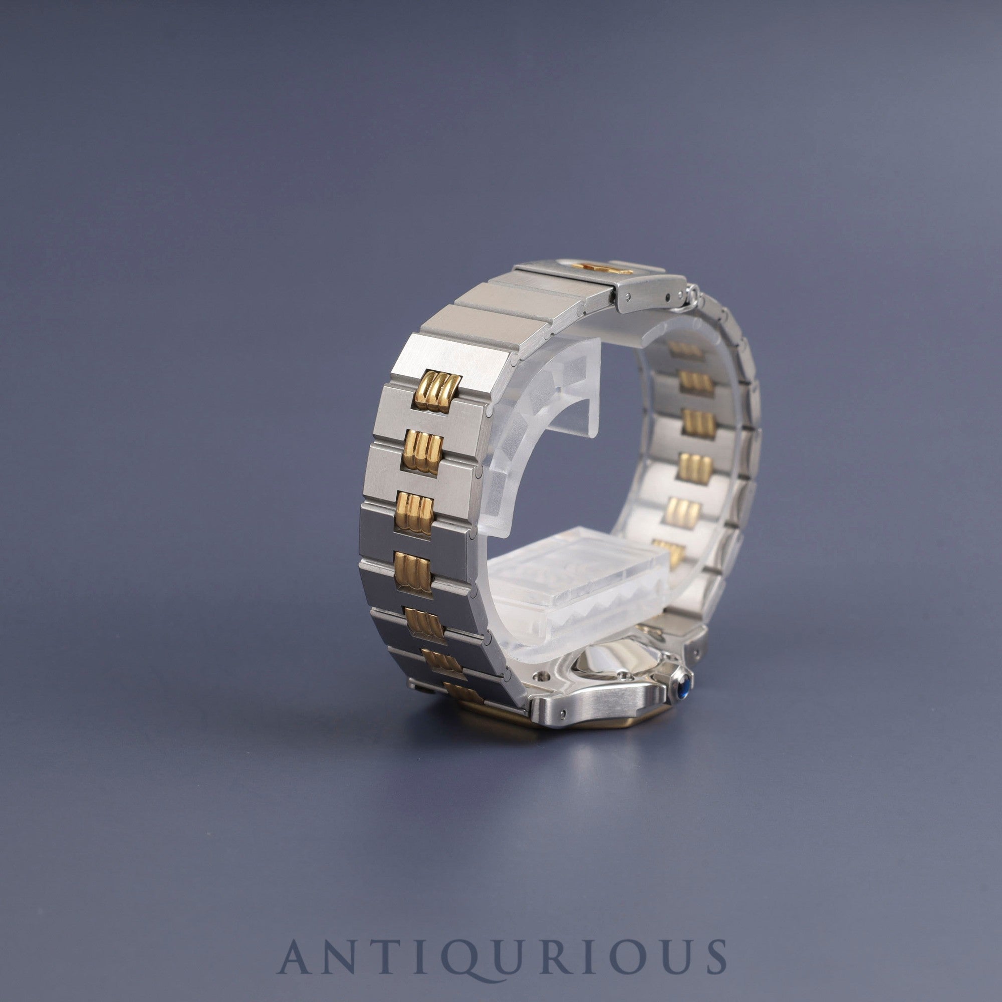 Cartier Santos Octagon LM 2966 Automatic, Stainless Steel/Yellow Gold, White Roman Dial, Booklet, Completely Serviced at a Cartier Boutique