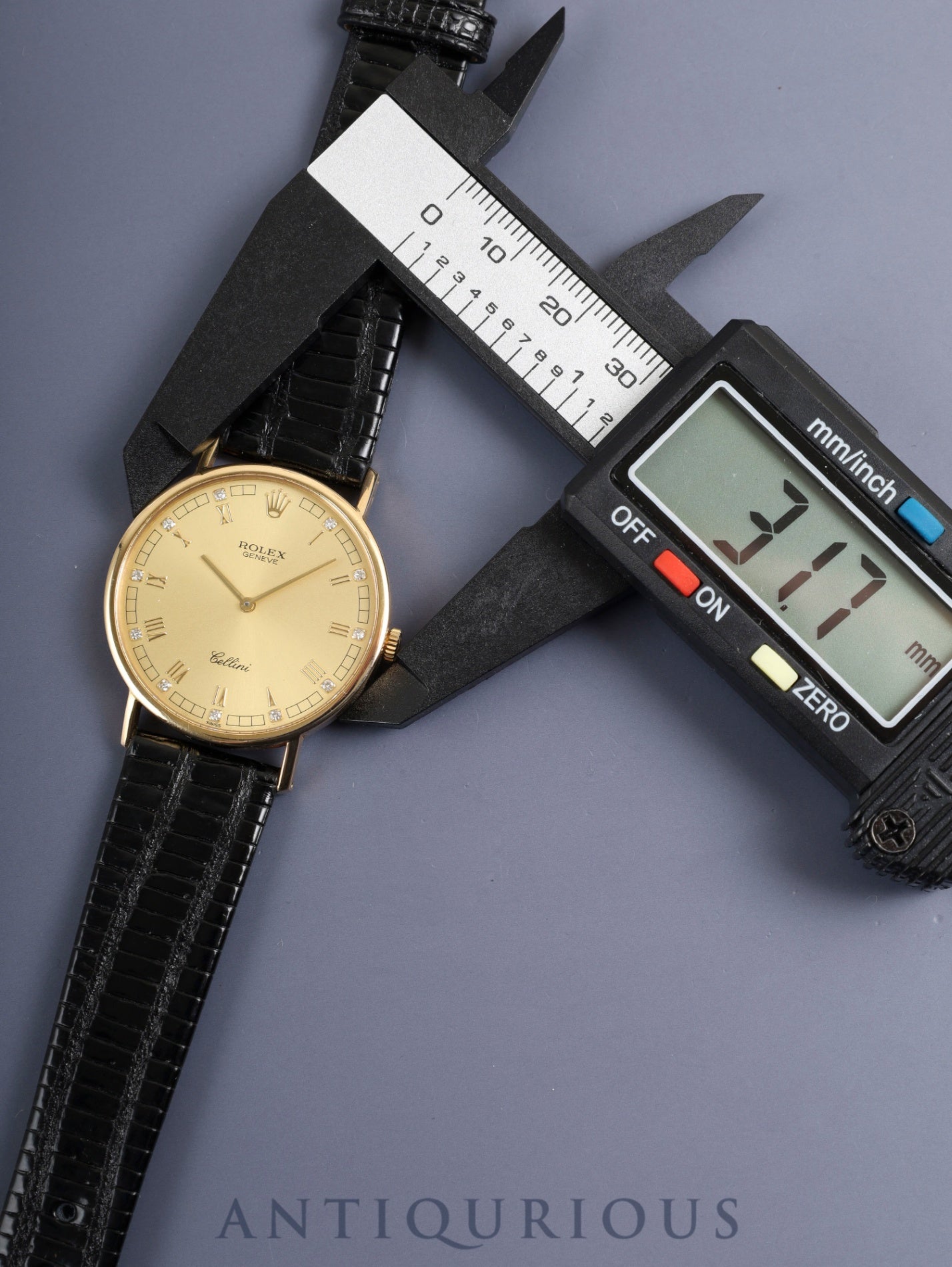 Rolex Cellini 5112, manual winding, Cal. 1601, 750YG, leather strap, original pin buckle (750YG), champagne diamond Roman numeral dial, L-series (1989-1990), repair invoice included, recently overhauled.