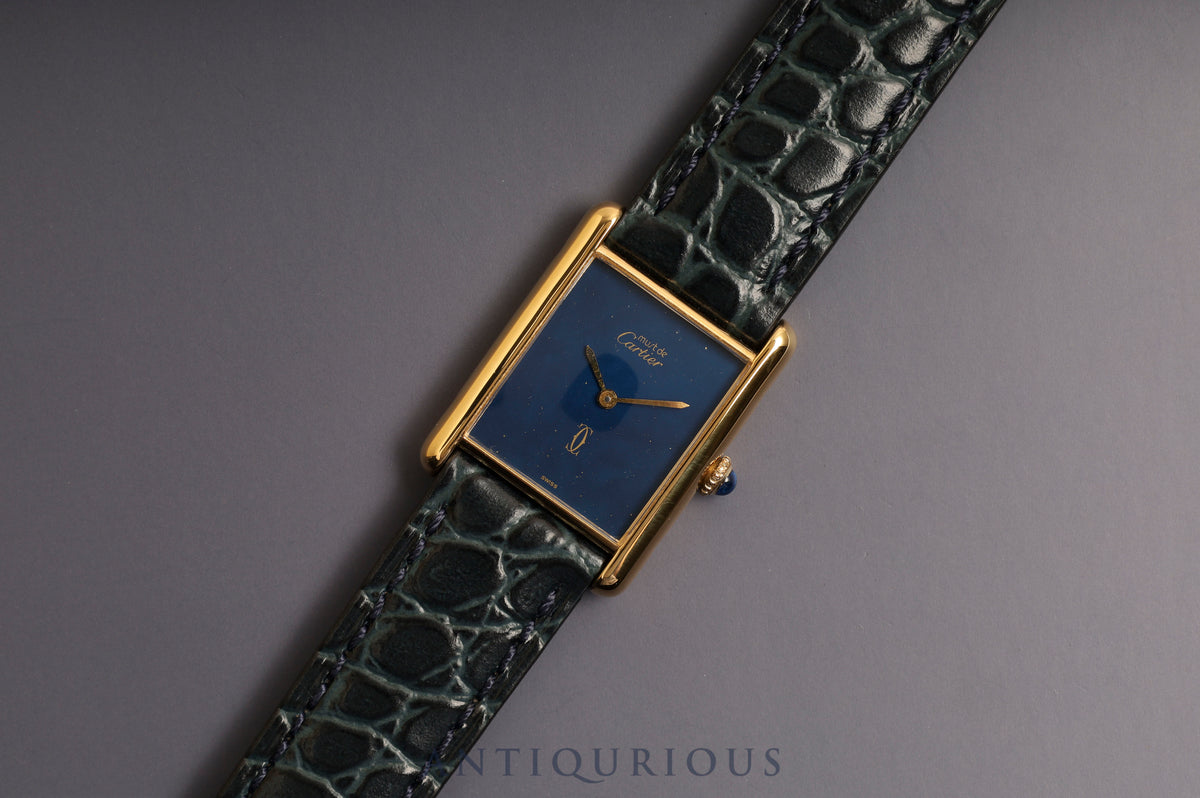 Cartier Must Tank LM Manual Winding Lapis Lazuli Dial Newly Finished